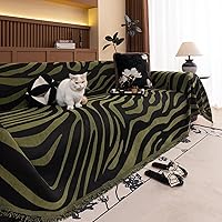 Vista 8 de VClife Funda de sofá boho gruesa de chenilla suave para sofá de 2-3 asientos, funda deslizante para sofá moderno con rayas blancas y negras