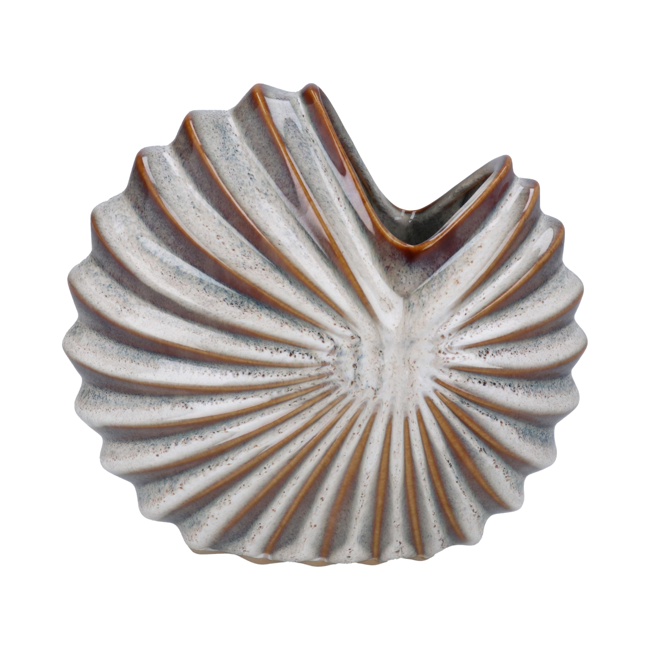 Gisela Graham Spiral Shell Decorative Vase, Stoneware