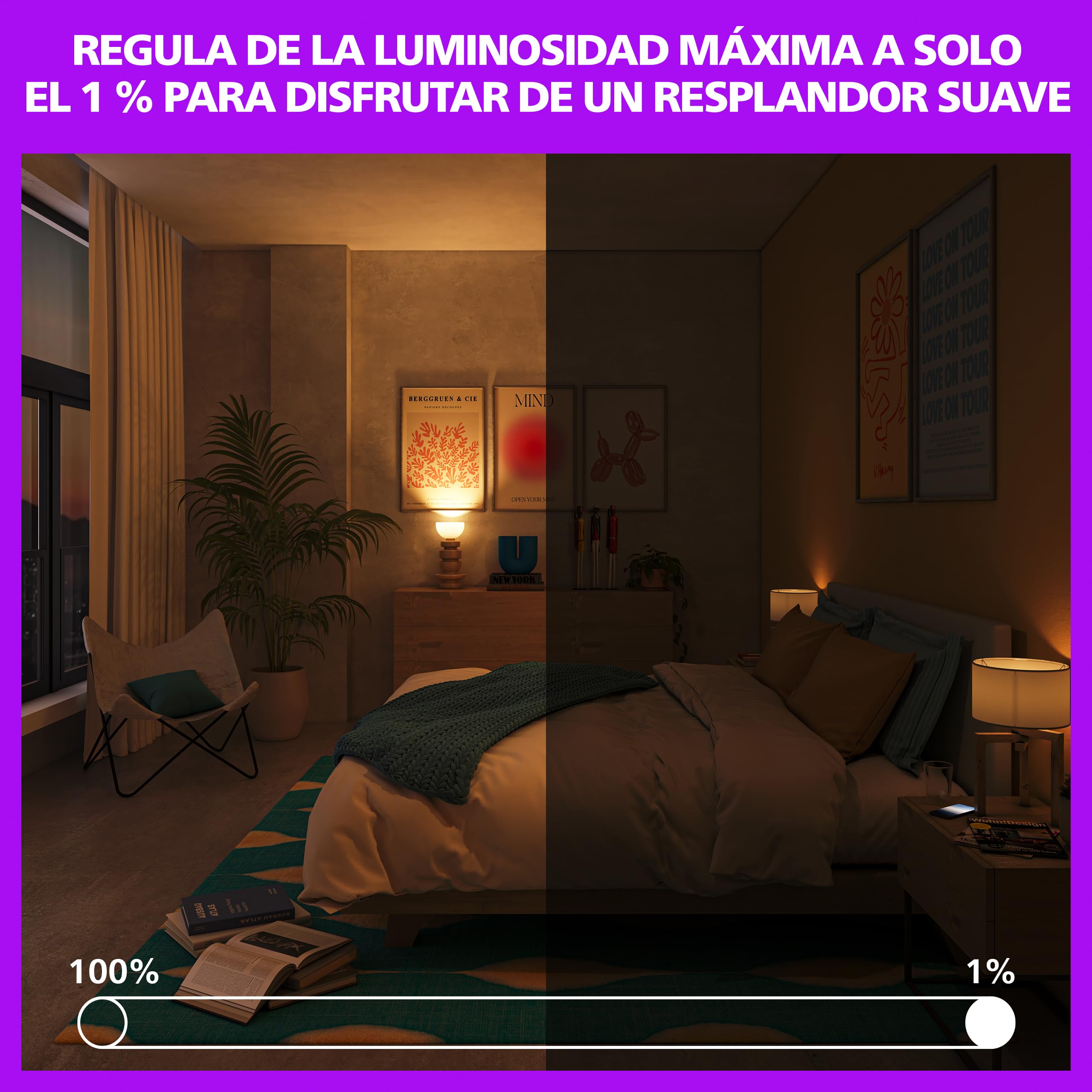 Philips Smart Lighting, Bombilla Inteligente LED RGB C37, E14, 4 ud, 470 lm, Color y Blanco Ajustable 2200 K-6500 K, Regulable Baja, Connected by WiZ, Alexa, Google Home, Apple Home