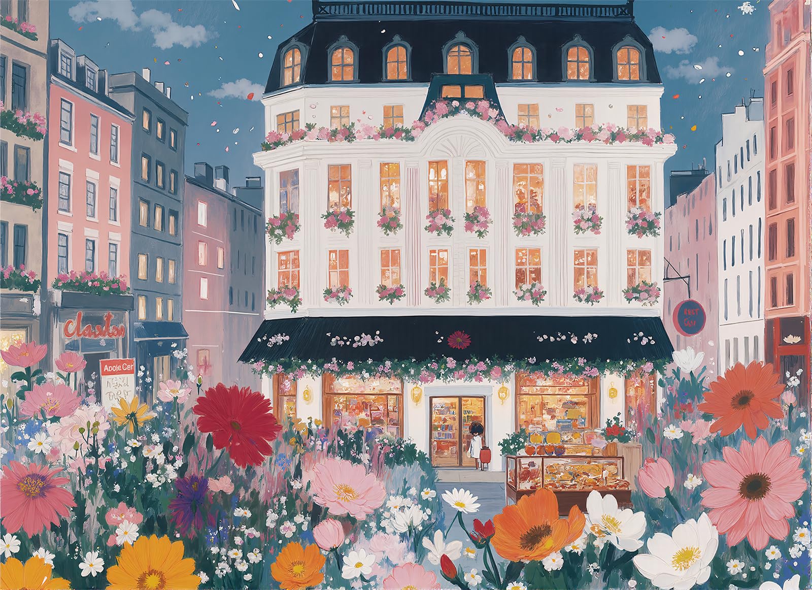 Naturelish Flowers Bloom Jigsaw Puzzles for Adults 1000 Pieces, 6 Colors on Back Puzzles, Pieces Fit Together Perfectly, Size 26.6x19.2