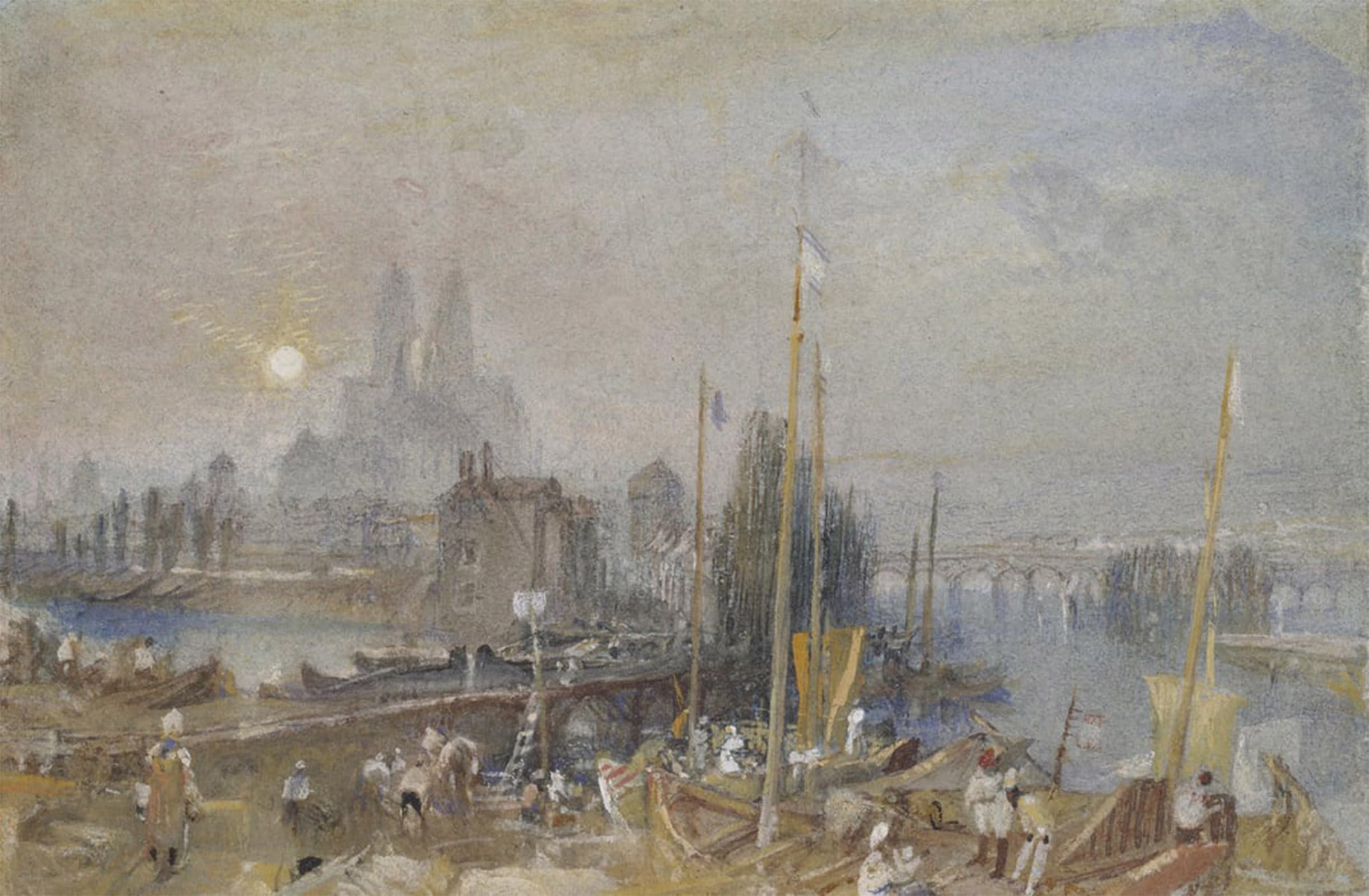 POSTERIIk Vintage Print Pop Art Landscape Artwork the Canal of the Loire and Cher Near Tours by Mallord William Turner Art Prints for Office Home Decor 60x90cm