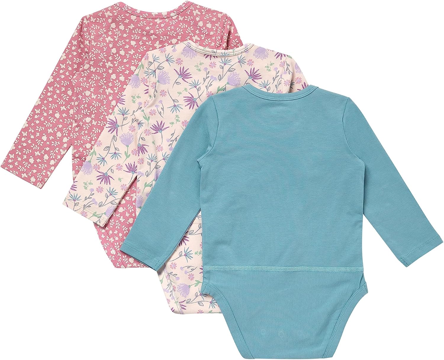 Hanes Unisex Baby Pure Comfort Long Sleeve Bodysuits, Infant Bodysuits, Boys & Girls, 3-pack - Image 2