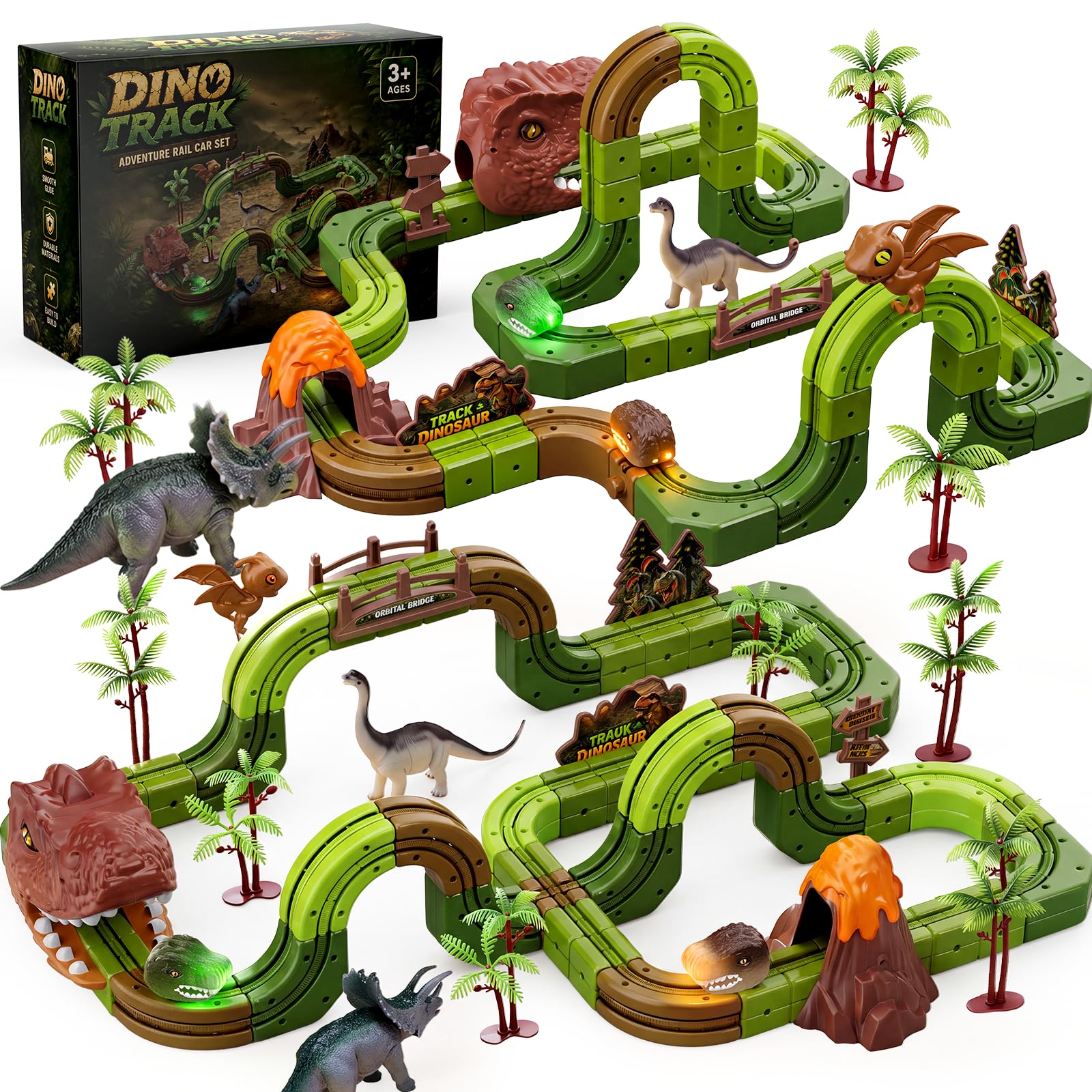 Dinosaur Train Set for Kids - Electric & Flexible -1