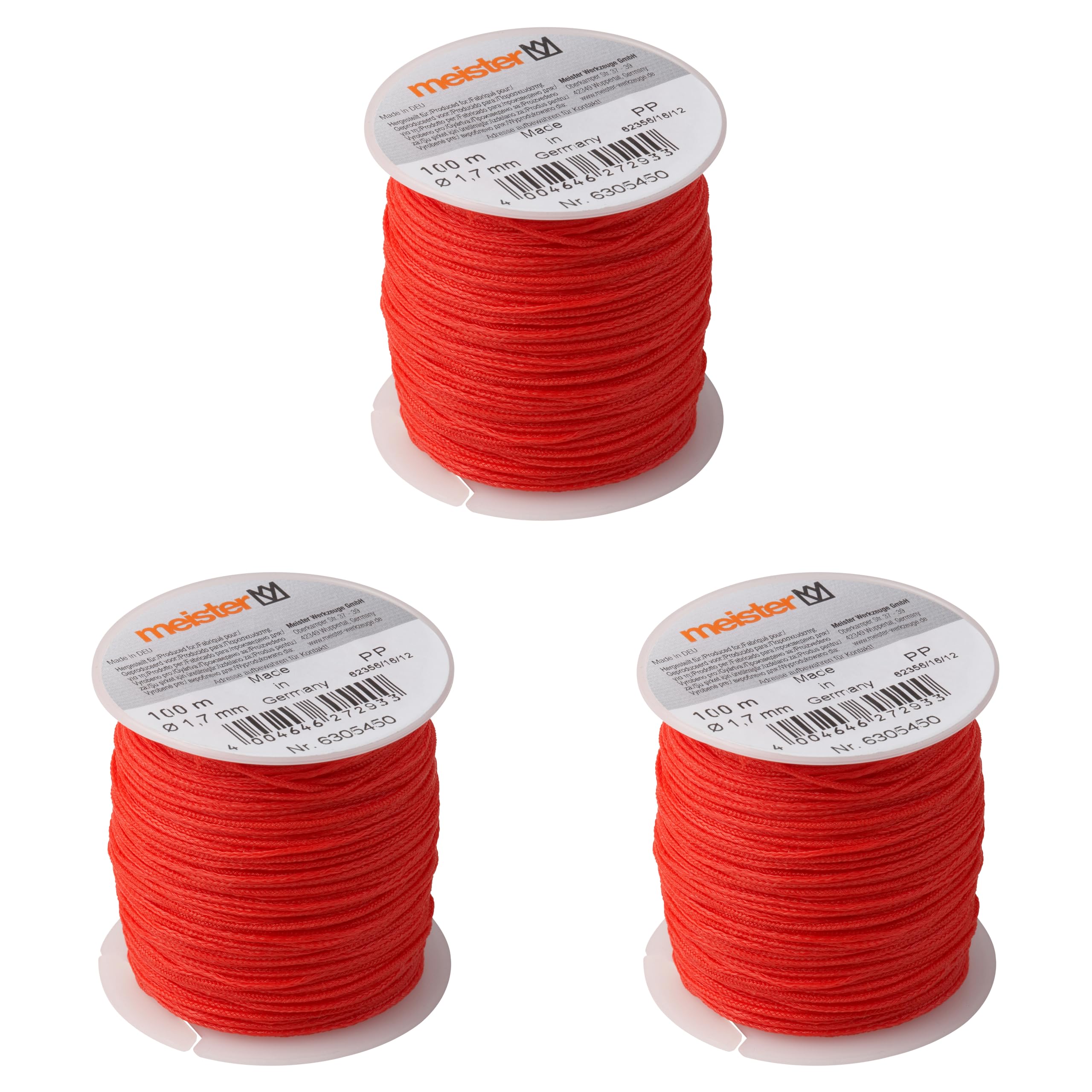 Meister Cordeau 50 M X 1,7 Mm, Rouge/Blanc, PP, 6305100