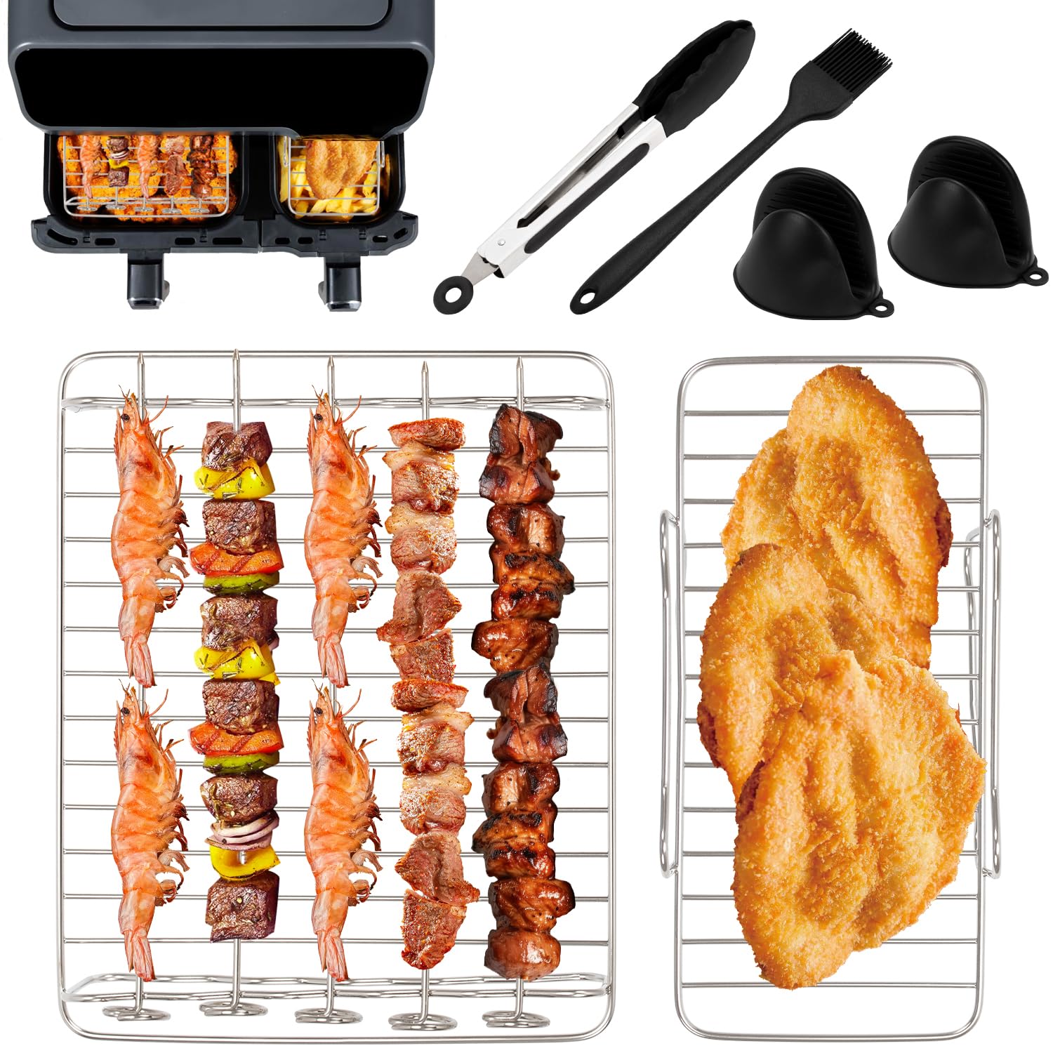 VIKKI Lot De 100 Feuilles De Cuisson Jetables Pour Airfryer Tefal Dual Easy Fry EY9018 / EY905D 5,2L + 3,1L – Anti-Adhésif Et Pratique