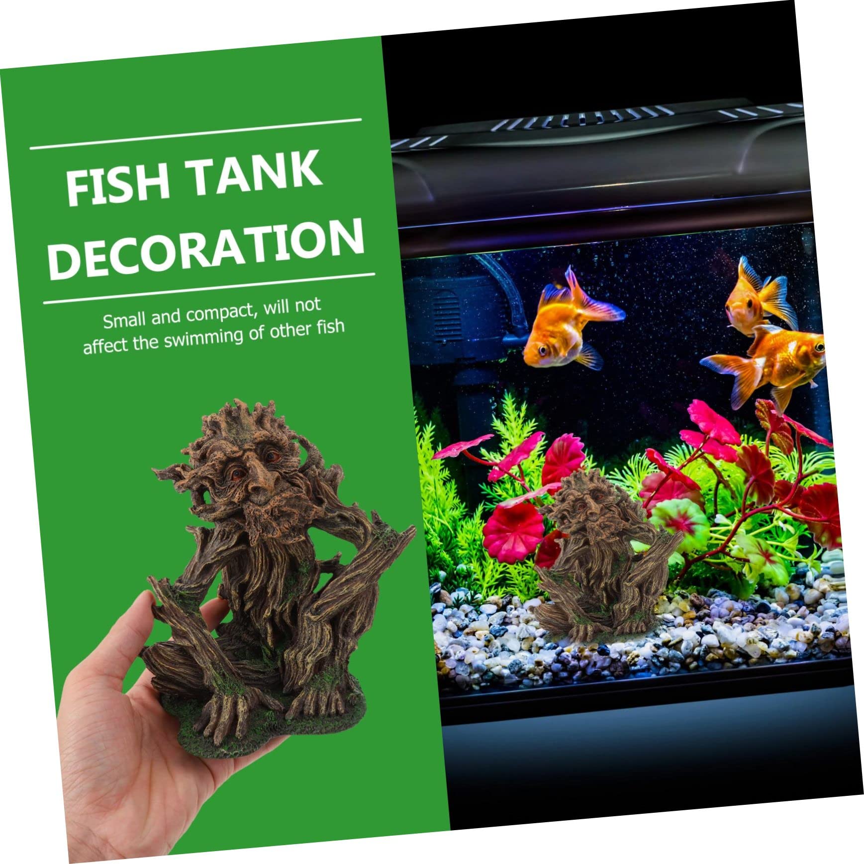 in Form Eines Menschlichen Gesichts Realistische Aquarium aus Kunstharz mit Fischversteck Kreativer Harzbaum als Versteck und Deko für Aquarium und Garnelen