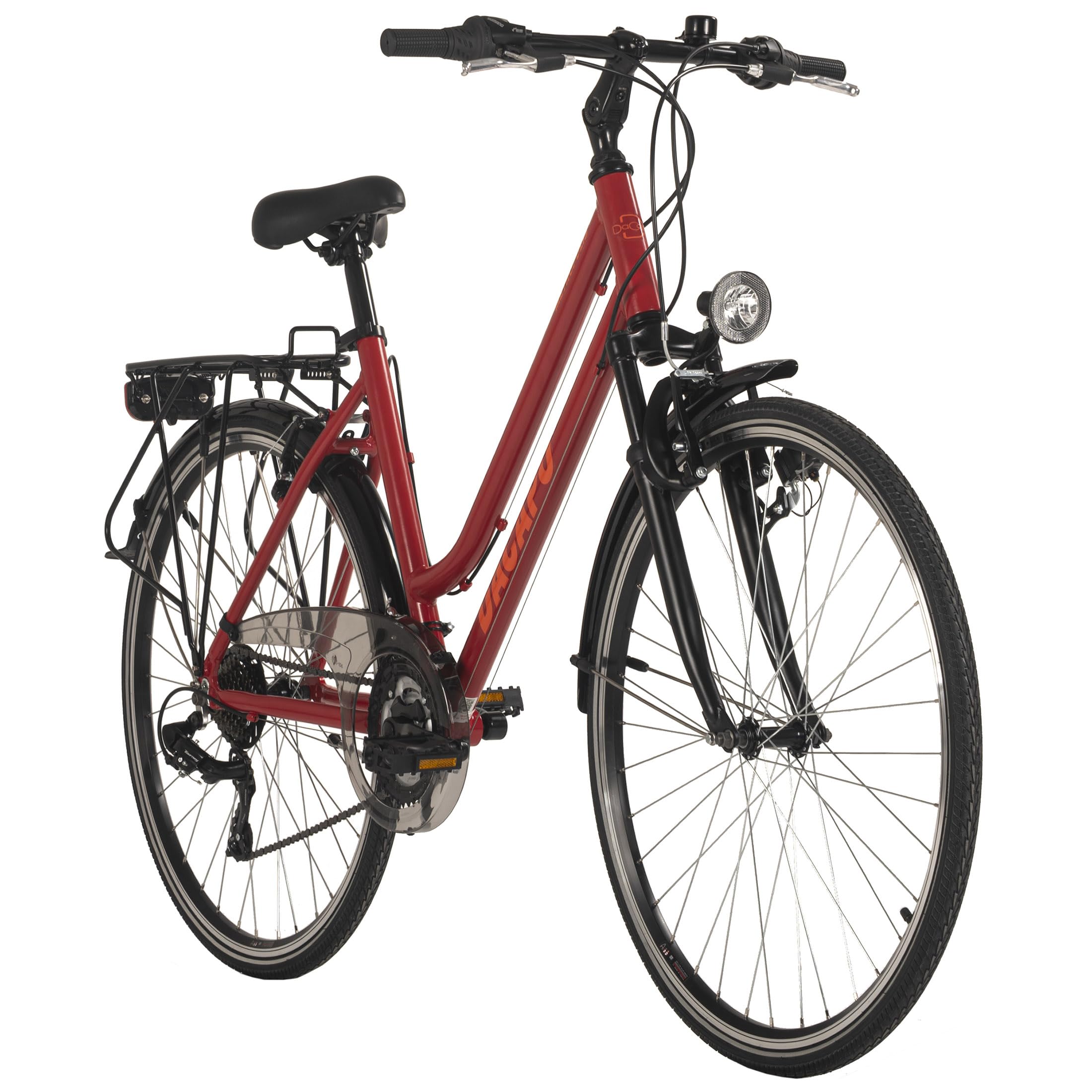DACAPO Trekkingrad Damen 28'' Metropolis Rot Flachlenker 21 Gänge RH 48 cm