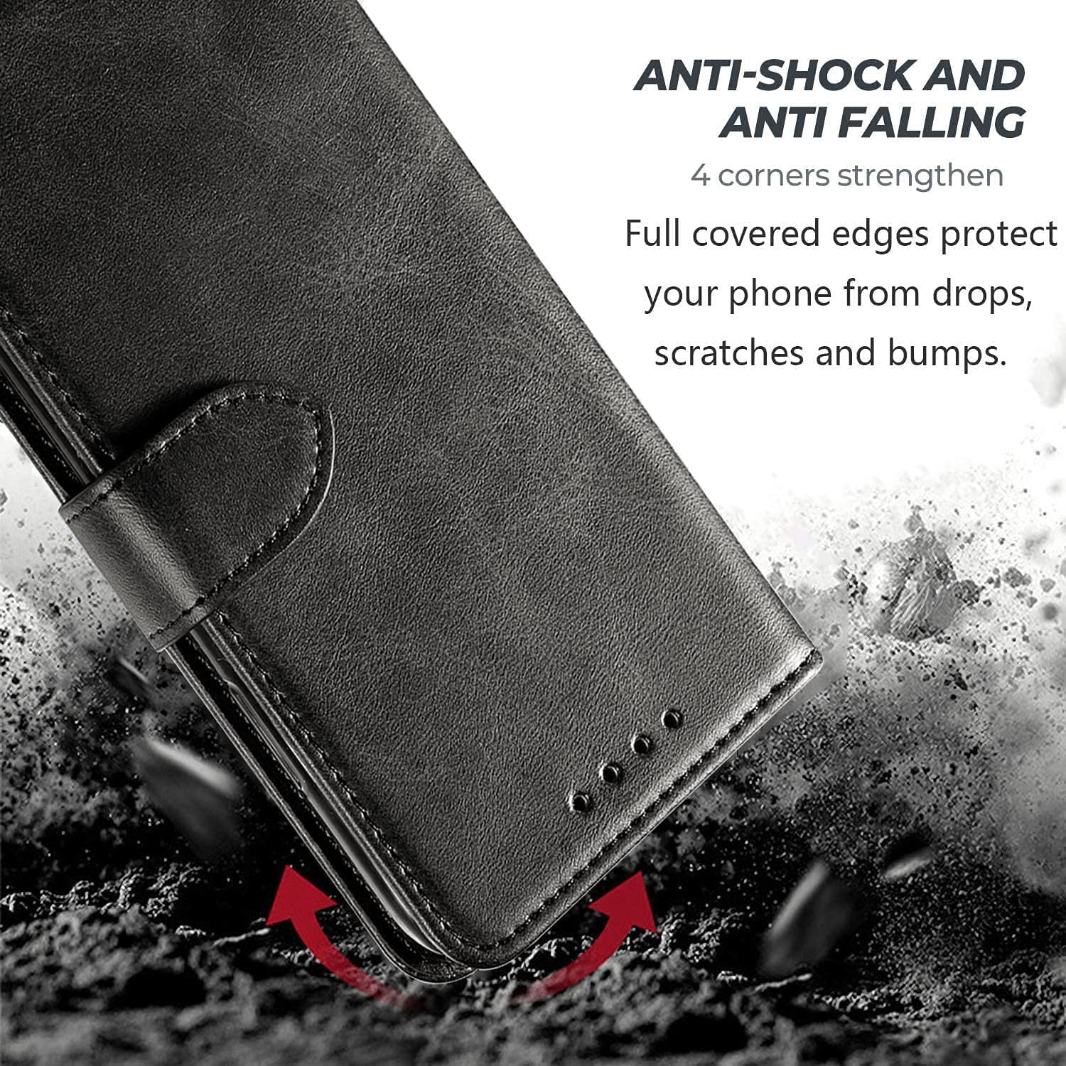 Cover e Vetrino Compatible with Blackview A52 Pro/A52 Premium Pelle PU Flip Libro Custodia Cover antiurto piu Vetro temperato Pellicola protettiva,[Slot per Scheda] [Funzione di Supporto] red