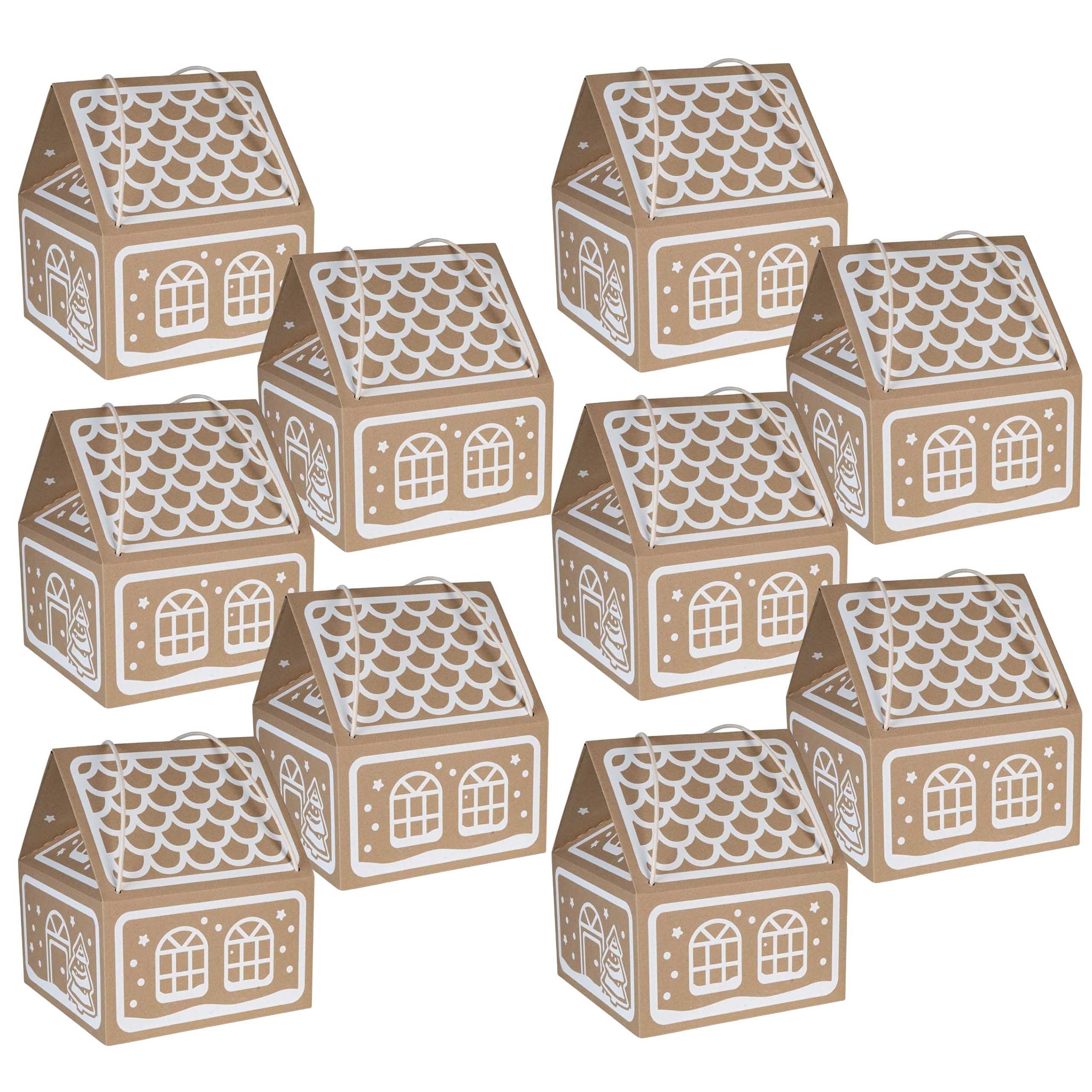 Papier cadeau de Noël, maison avec impression blanche 30x30x35 cm (Maison, x10)