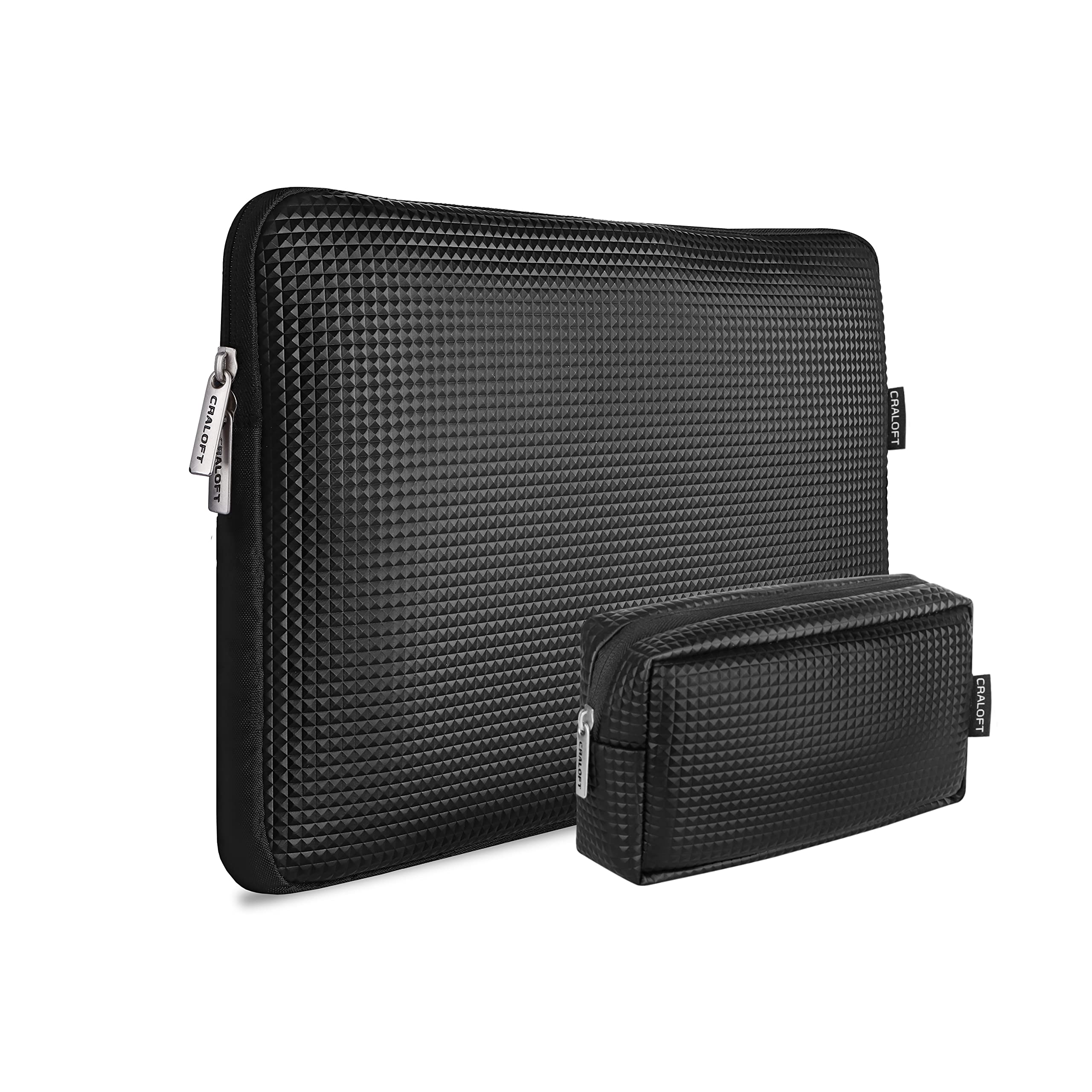 Craloft PVC-Sponge Tablet Sleeve Bag/Laptop Sleeve/Case Cover Upto 11.6 Inch with Charger Pouch for iPad/Samsung Galaxy/Lenovo/Mi/Realme for Professional Men and Women (Black_L29) (B0BHTMVSXG) Amazon Price History, Amazon Price Tracker