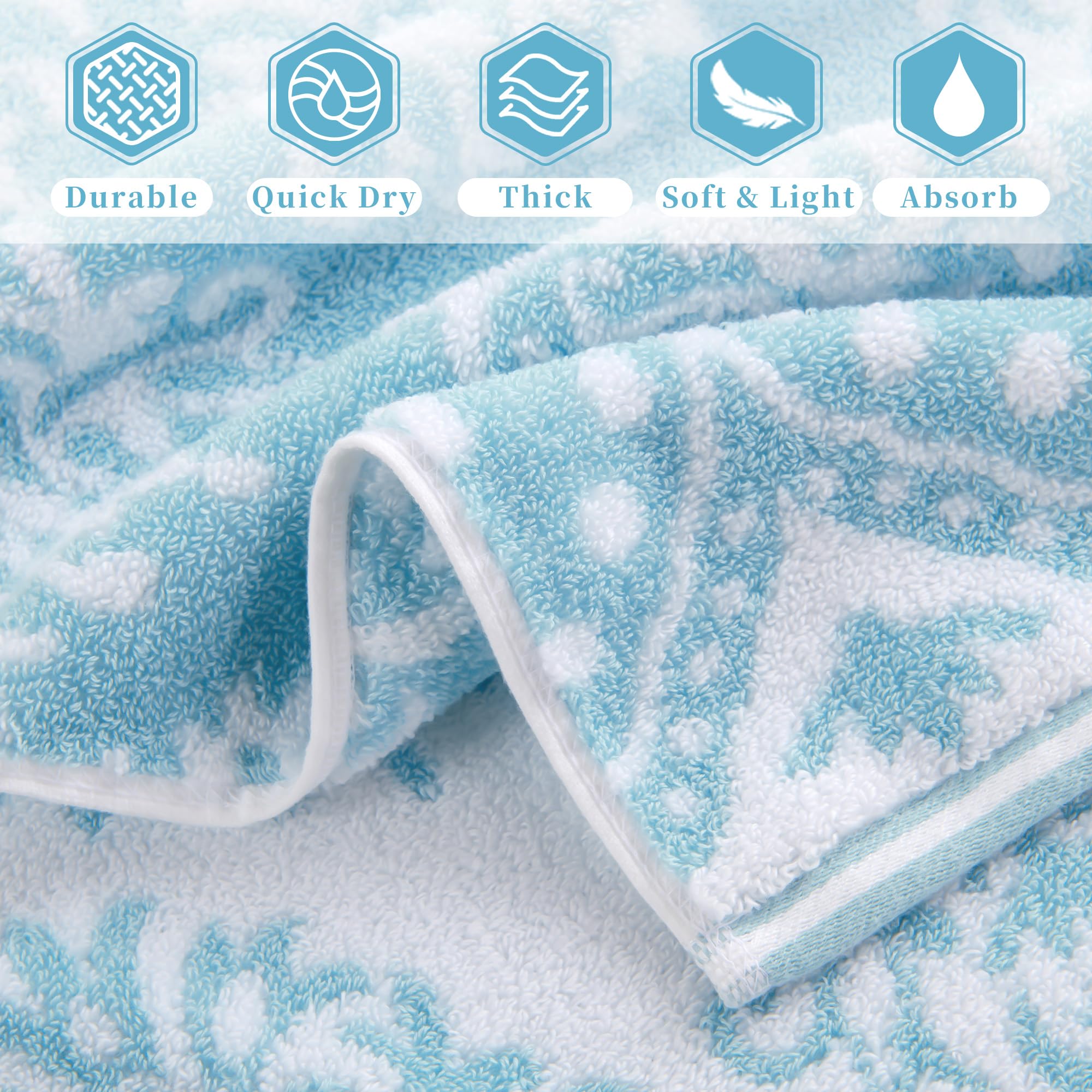 Hand Towels for Bathroom, Bath Hand Towel Set of 4, 16