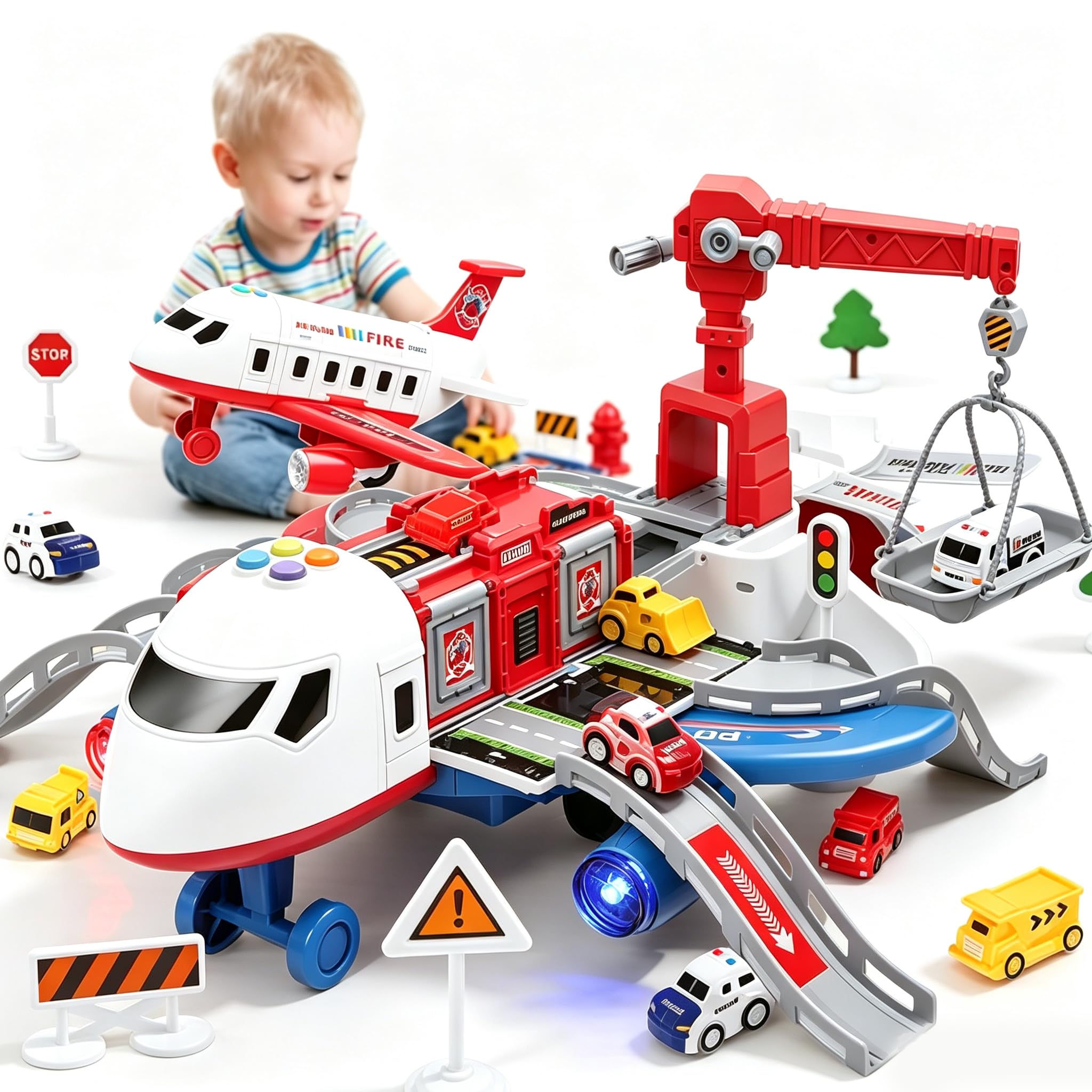 Airplane Toys Set for Toddlers 3+ Years (firefighting)