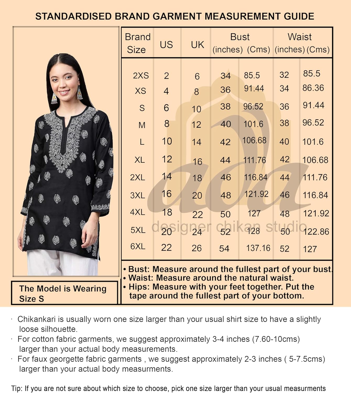 Ada Hand Embroidered Chikankari Indian Cotton Top Tunic Short Kurti for Women A351501 - Image 3