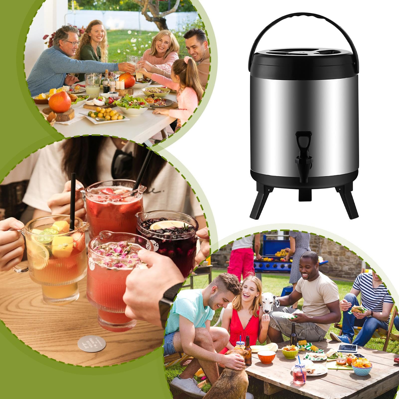Dispensador bebidas frías Jarra Para Bebidas Heladas Y Accesorios De | Dispensador Agua Térmico Portátil Camping Playa Picnic Viaje Trabajo Camión Exterior