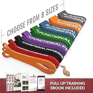 Rubberbanditz Pull Up Assistance Resistance Exercise Bands - by Functional Fitness | Loop Workout Bands for Stretching, Powerlifting