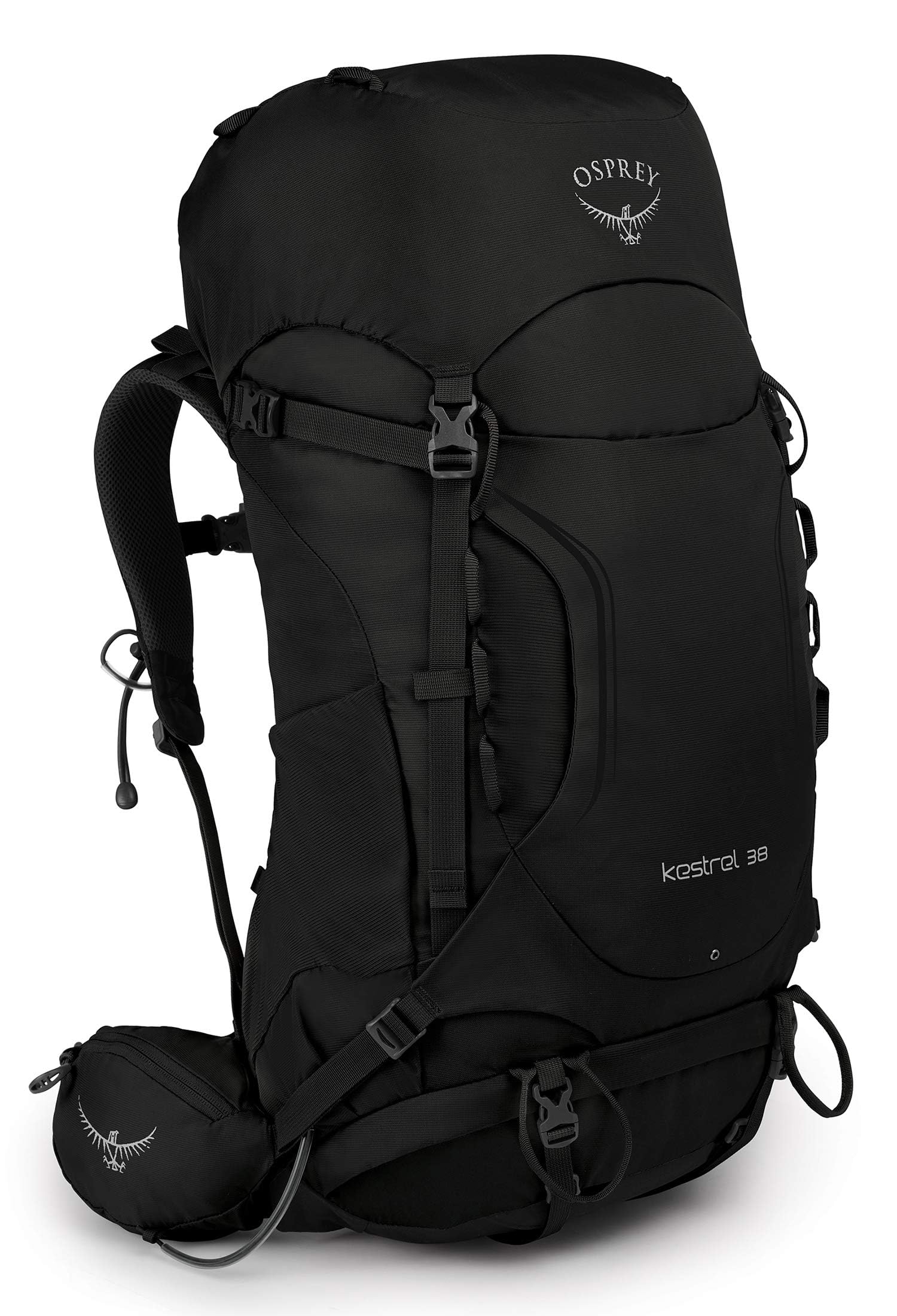 Osprey Kestrel 38L Men's Backpacking Backpack, Black, M/L