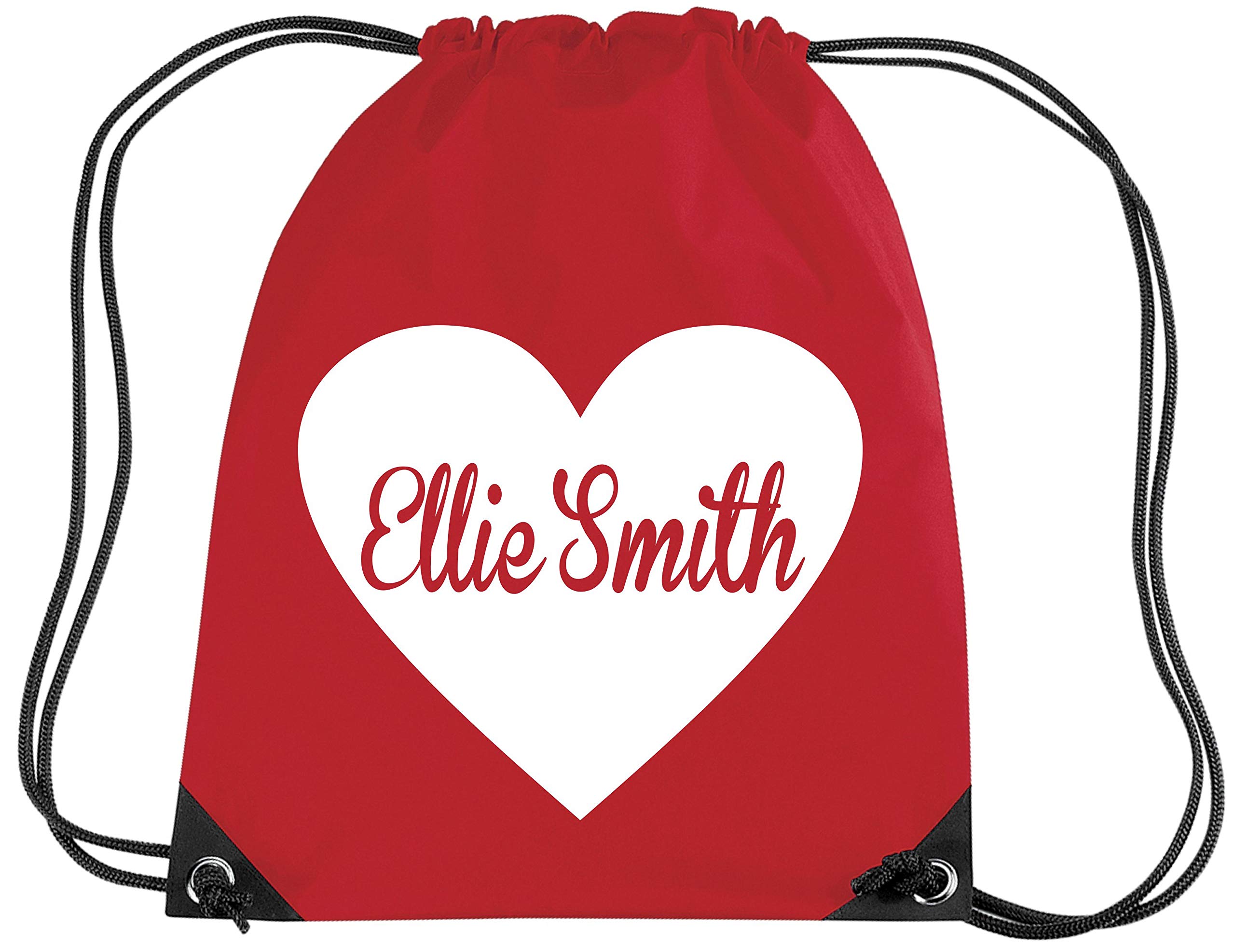 Edward Sinclair Red Drawsting Bag | Personalised Heart With White Print | (Please Goto Add Gift Options Enter Name In Freegiftmessagebox Or Send Message To The Seller Once Purchased)