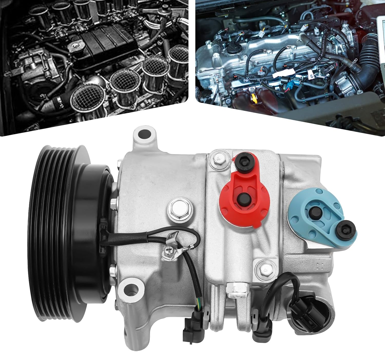 AC Compressor with Clutch for Volvo S60 XC60 XC70 XC90 S80 V70 1.6L 2.0L 2.5L 3.0L 3.2L for Land Rover LR2 3.2L Air Conditioner Compressor CO 11323C