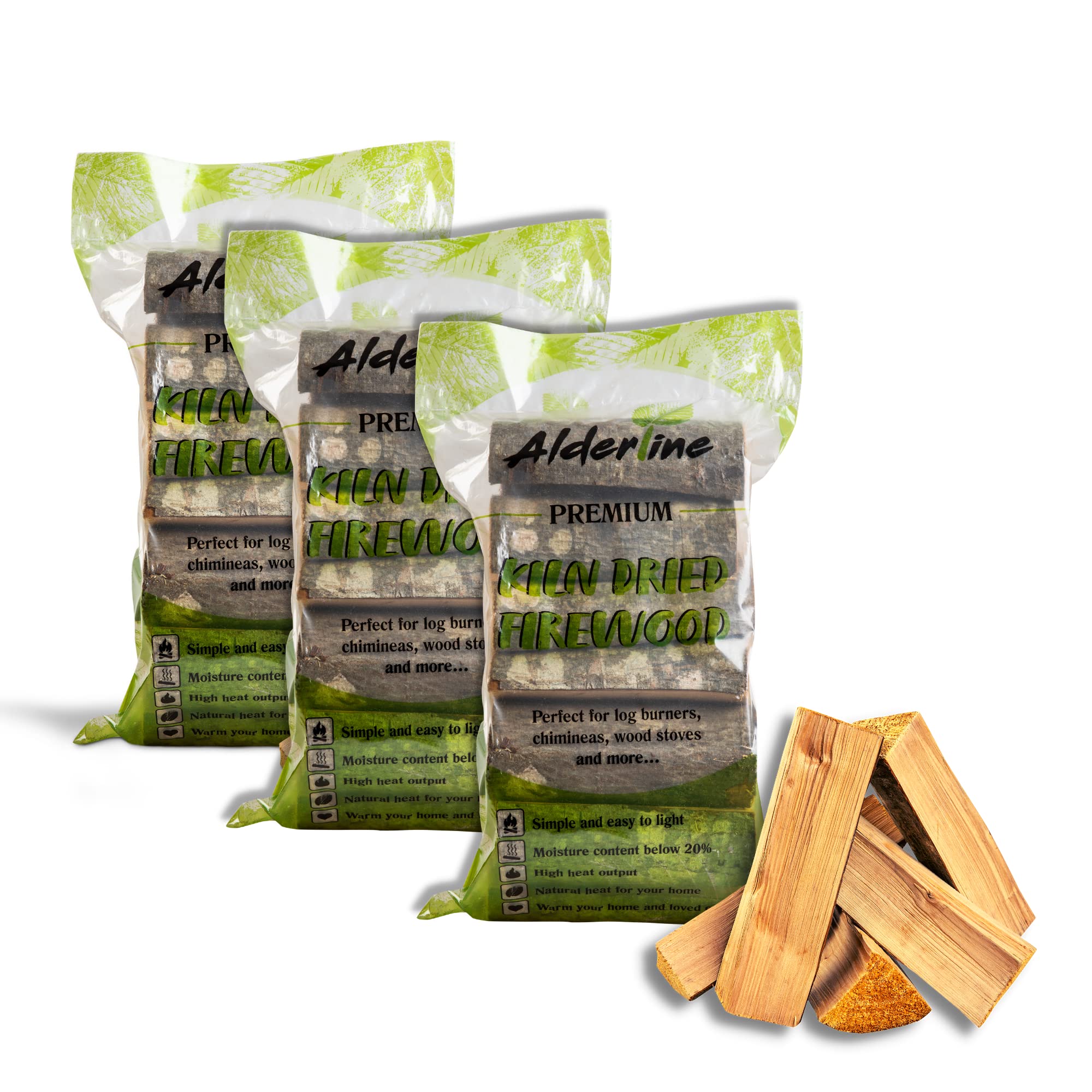 Alderline Brown Kiln Dried Firewood Logs For Fireplace, Firepit, Chiminea, Campfires, Pizza Ovens And More, 25Cm
