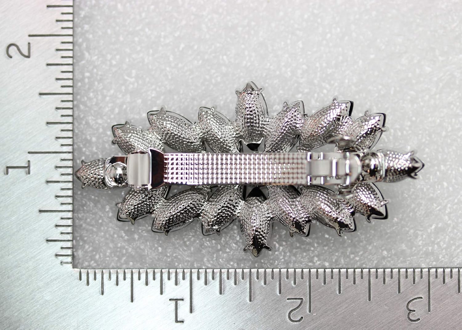 Faship Gorgeous Red Rhinestone Crystal Floral Hair Barrette Clip