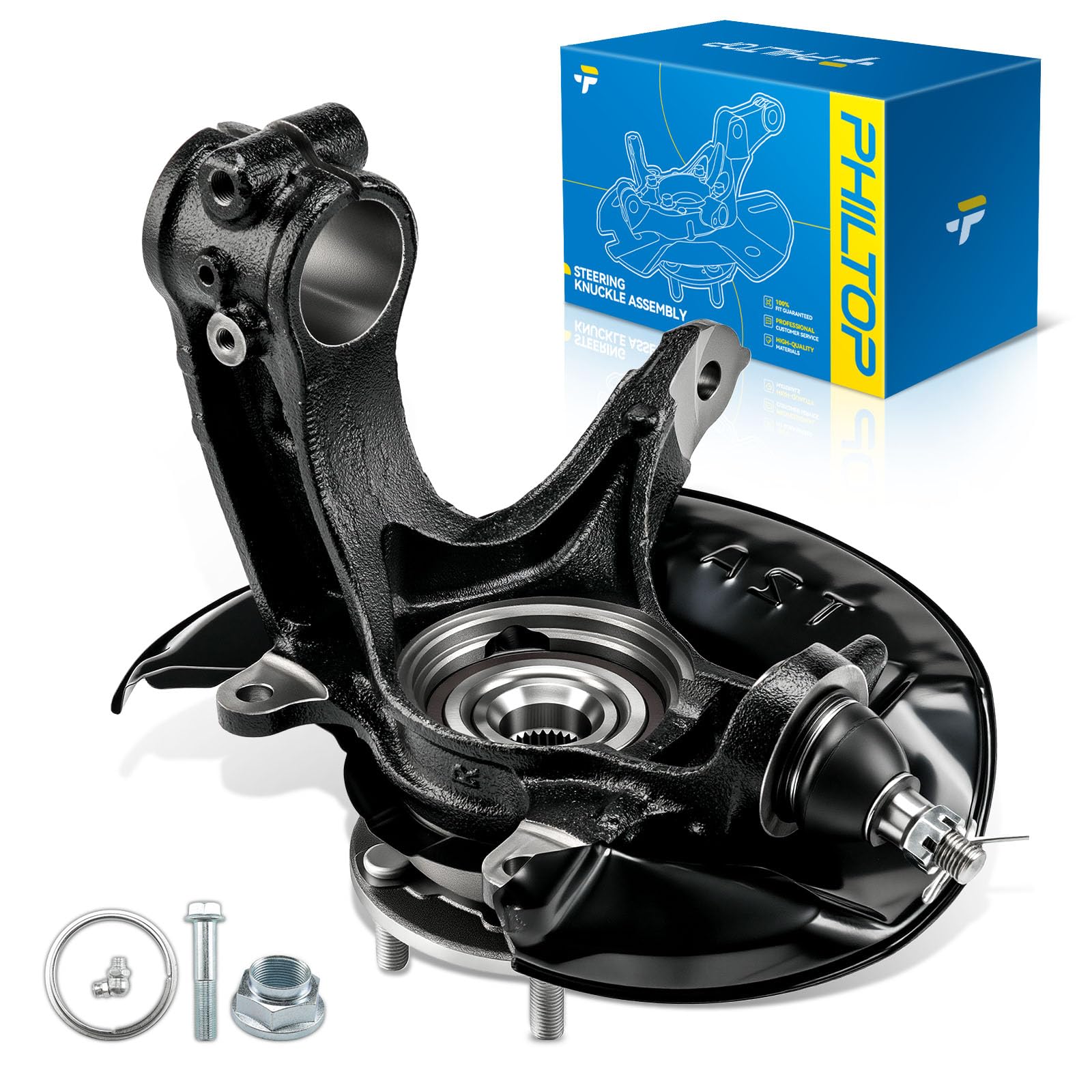 PHILTOP 1 x Front Right Knuckle Wheel Hub Bearing for Honda Accord,