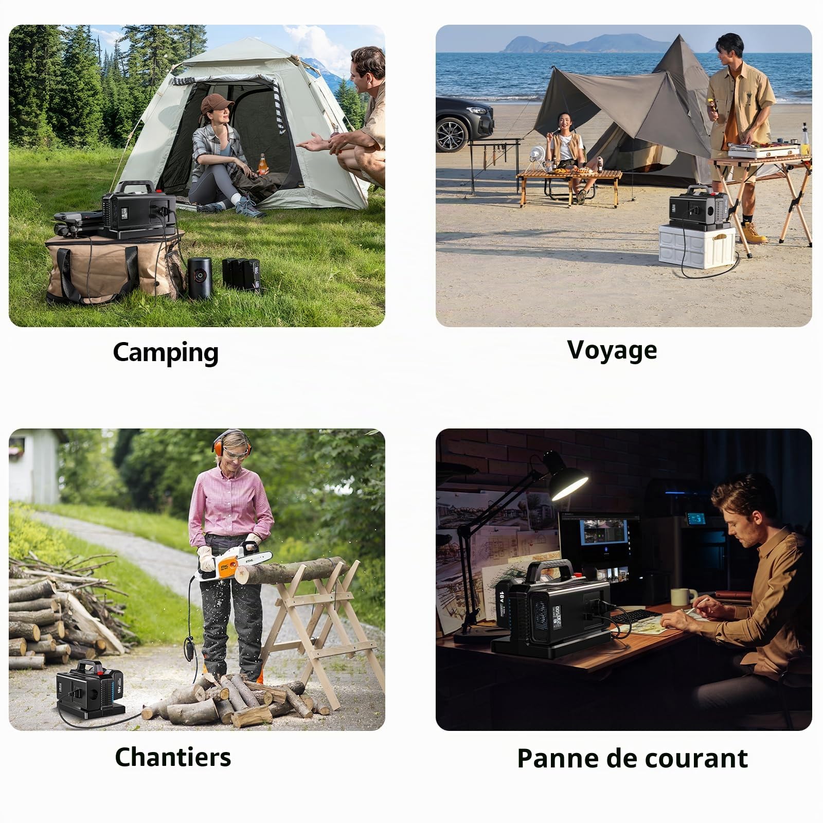 Adisipsoarin Onduleur sinusoïdal Pure 500W pour Batterie Makita 18V (Pas de Batterie), convertit 18V CC vers 230V CA, avec Prise de Charge Voiture, pour Camping et urgences (2 Ports)