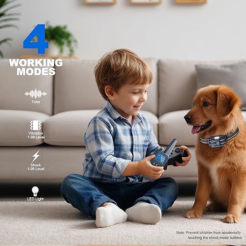 Miniatura 2 de Collar electrónico de entrenamiento para perros con control remoto, 1640 pies, impermeable, recargable, collar electrónico para perros pequeños,