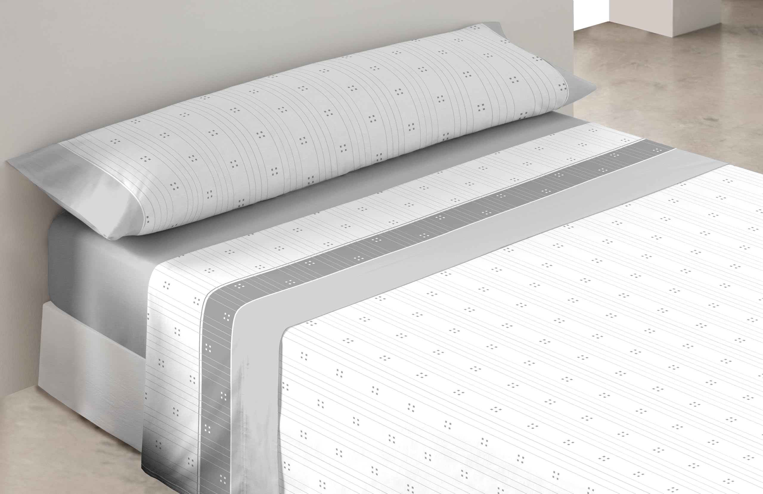 Juegos de Sabanas 150x200CM 3 Piezas 100% Algodón 144 Hilos Ajuste preciso colchon 30CM De Altura Suaves Transpirables Lavables Diarias Cama Ropa Hogar Dulce Gris 1 Funda Almohada