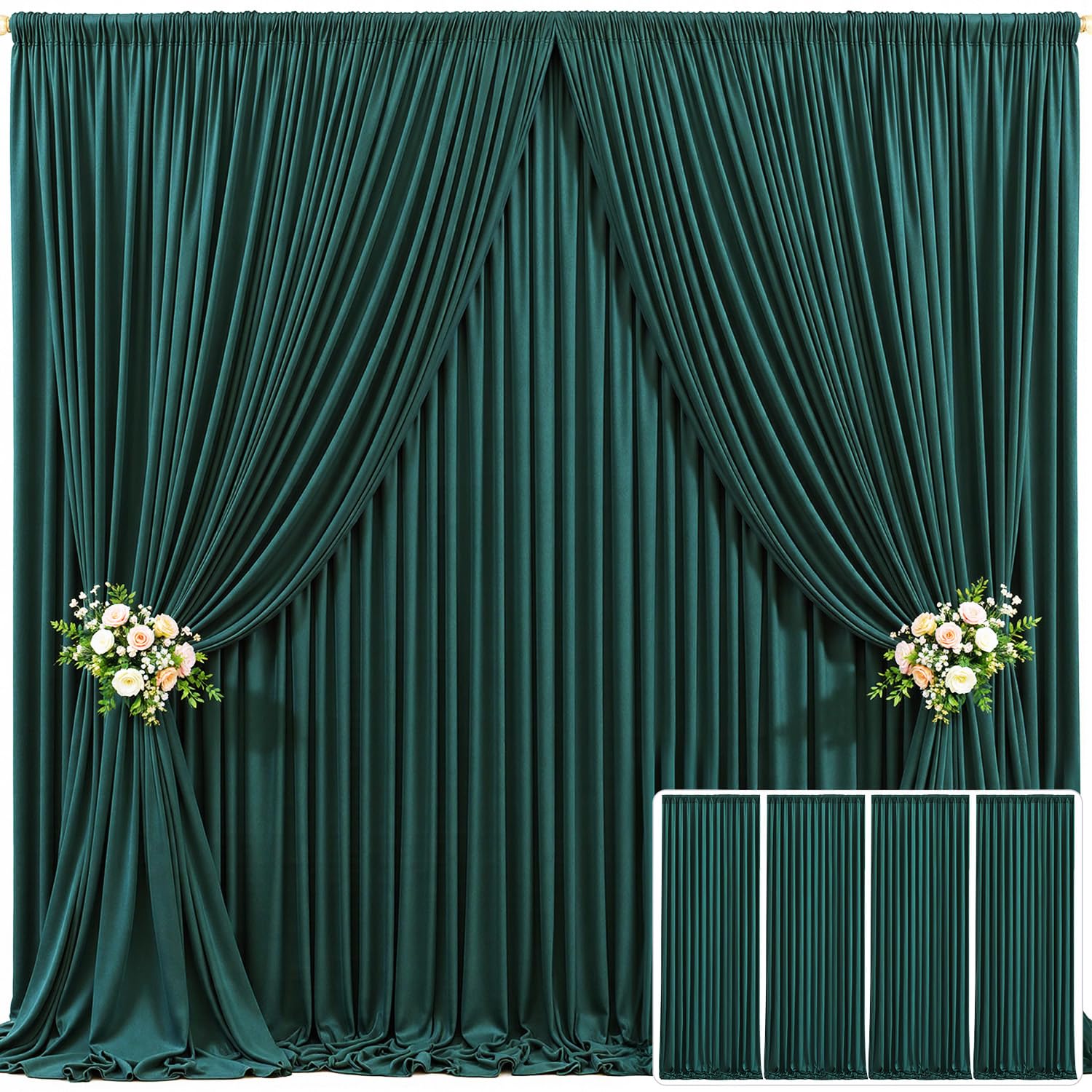 10x10 Champagne Backdrop Curtain for Parties Wedding Baby Shower Wrinkle Free Photo Curtains Backdrop Drapes Fabric Decoration for Bridal Shower 5ft x 10ft,2 Panels — view 51