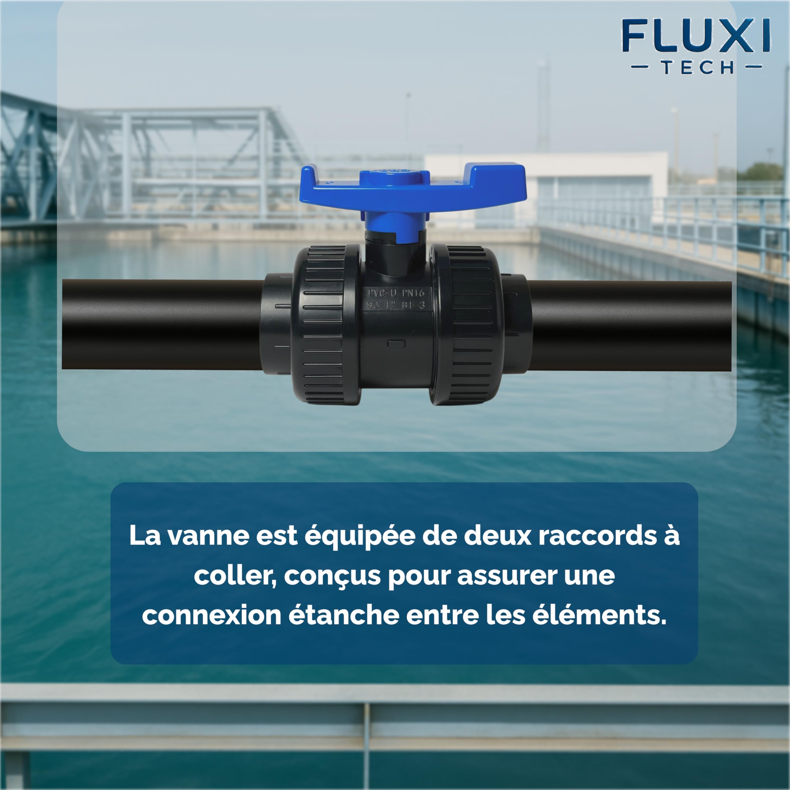 Vanne à boule PVC Ø50mm PN16 à coller, lot de 1