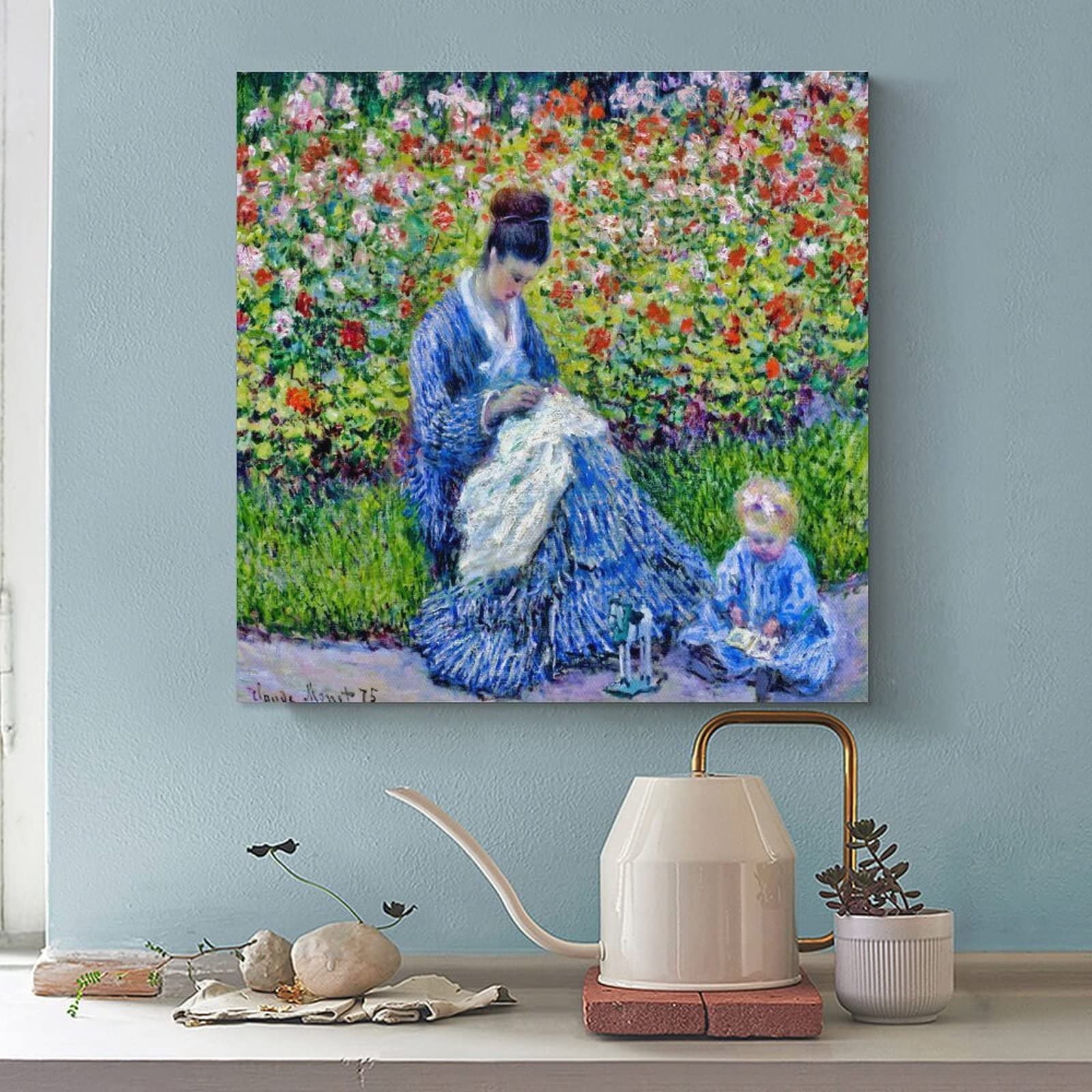 クロードモネ 絵画 油絵 額縁 モネ婦人と息子 Amazon.co.jp 