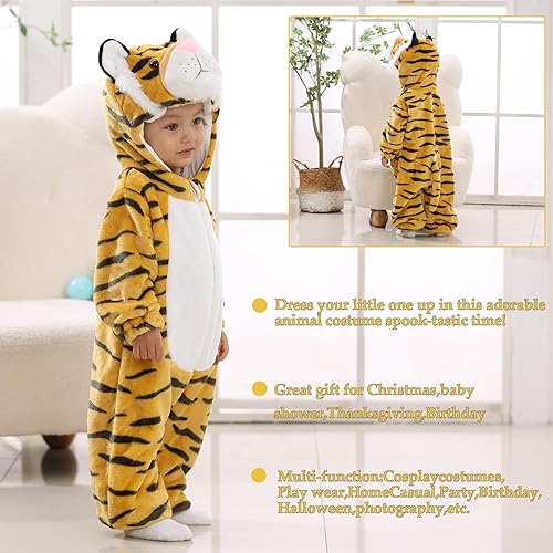 Miniatura 6 de TONWHAR Mameluco Unisex para Bebé con Diseño de Animal, Disfraz de Animal de Dibujos Animados, Ropa para el Hogar, Mameluco de Una Pieza para Niños