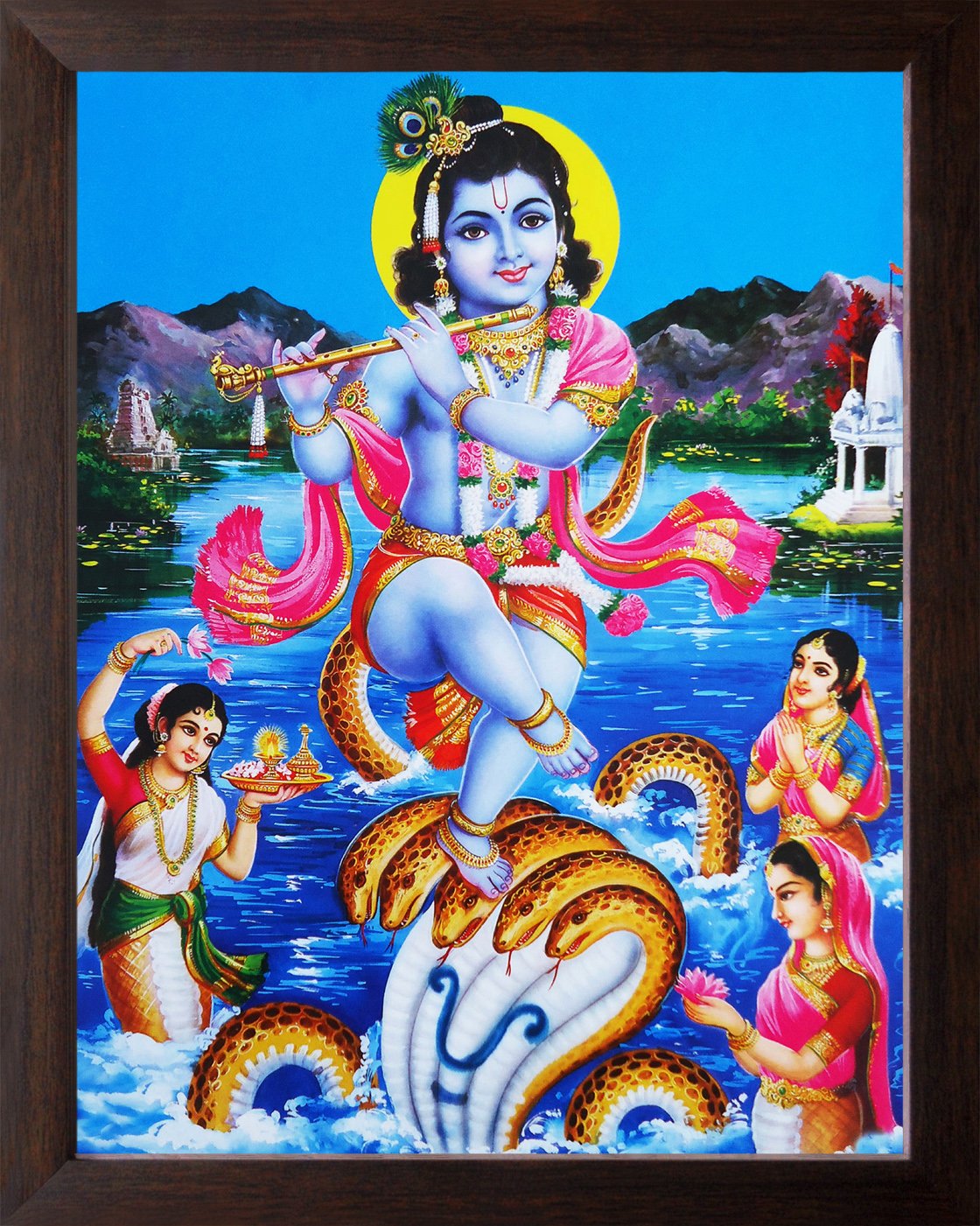 Lord Narsingh with Sheshnaag Religious & Decor Picture Painting In