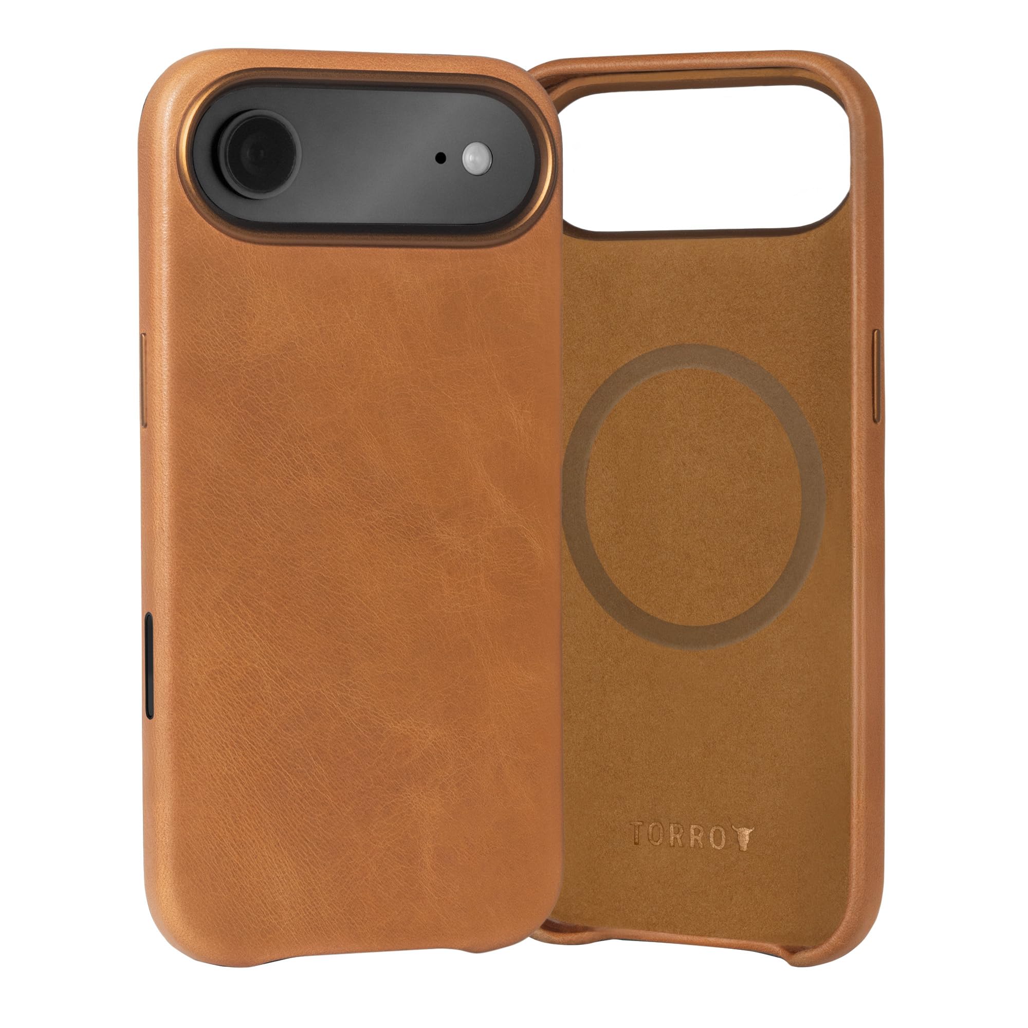 TORRO Etui kompatybilne z iPhone Air 6.5" 2025 - Etui skórzane Premium kompatybilne z MagSafe, Slim Bumper (Jasnobrązowy)