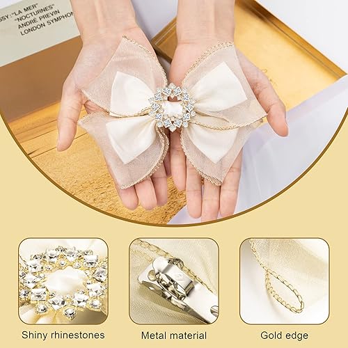 Miniatura 3 de CCelia's Lazos grandes para el cabello, lazos grandes negros de 5.5 pulgadas, pinzas para el cabello, pasadores para el cabello, accesorios para el