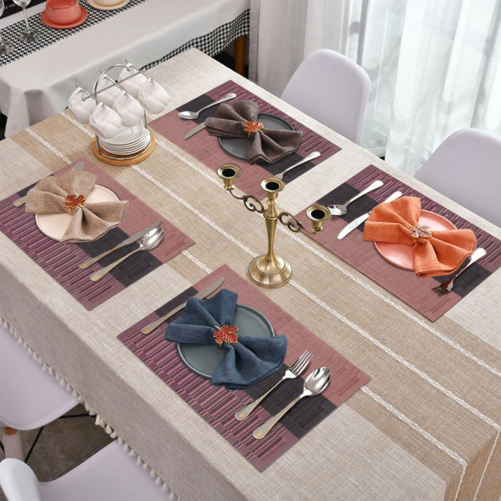 Lumaca Sets de Table Lavables, Lot de 6 Set de Table en 70% PVC et 30