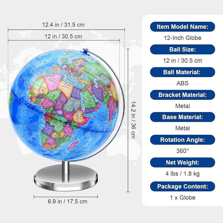 たまごっちコネクション BLUE WORLD GLOBE EARTH MAP Amazon.com: World Globe for Children and Adults, 12 inch