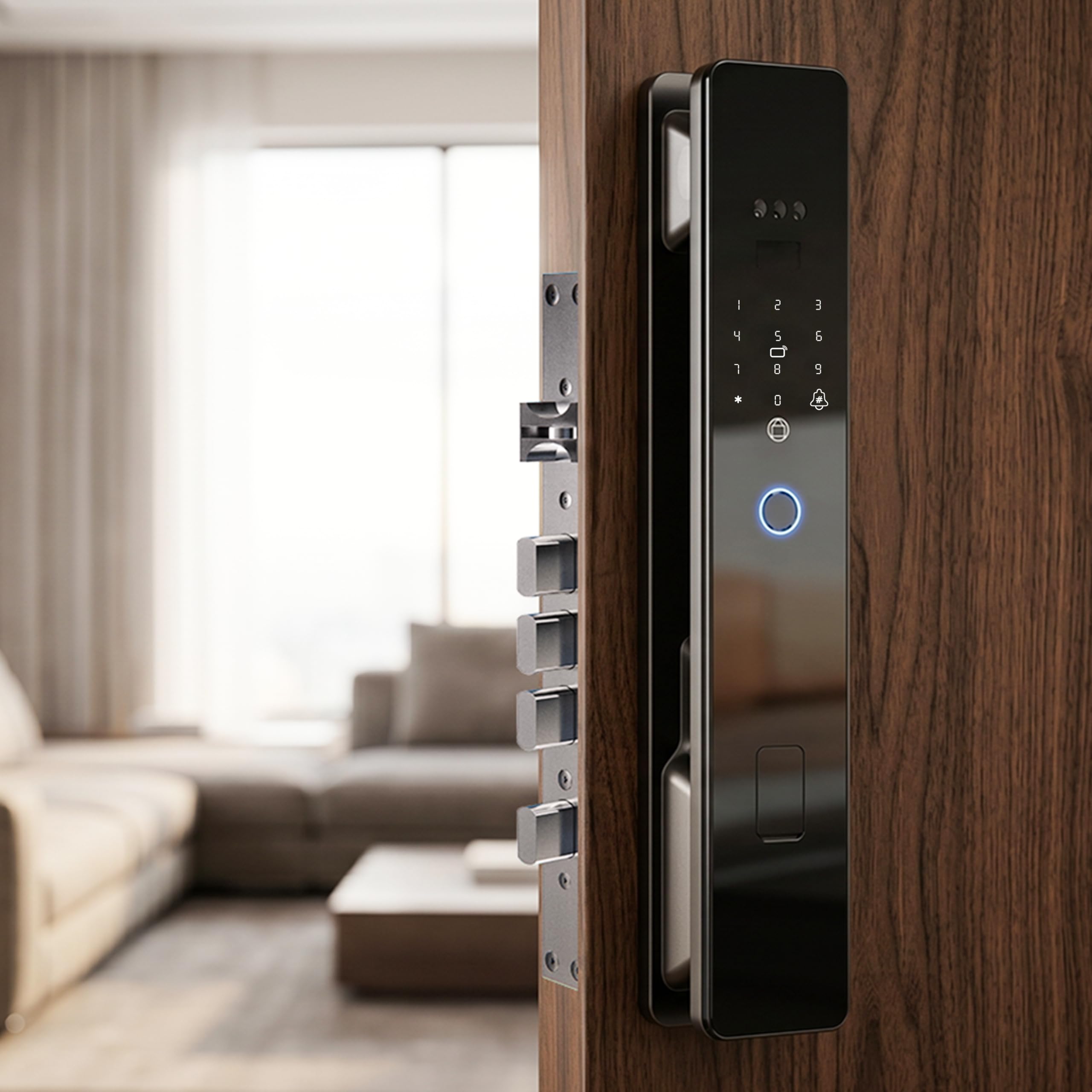 Golens SCANXPRO 8-Way Smart Door Lock for Main Door, Face Recognition, Fingerprint, WiFi App, RFID Card, PIN, OTP, Temporary Password & Key, Push-Pull Digital Lock for Wooden & Steel Doors, 30–120 mm-image-40