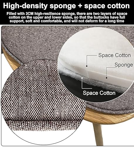 Miniatura 3 de JREDDI Juego de 4 cojines para sillas de comedor, almohadillas de herradura para sillas de cocina, cojines antideslizantes con lazos para decoración