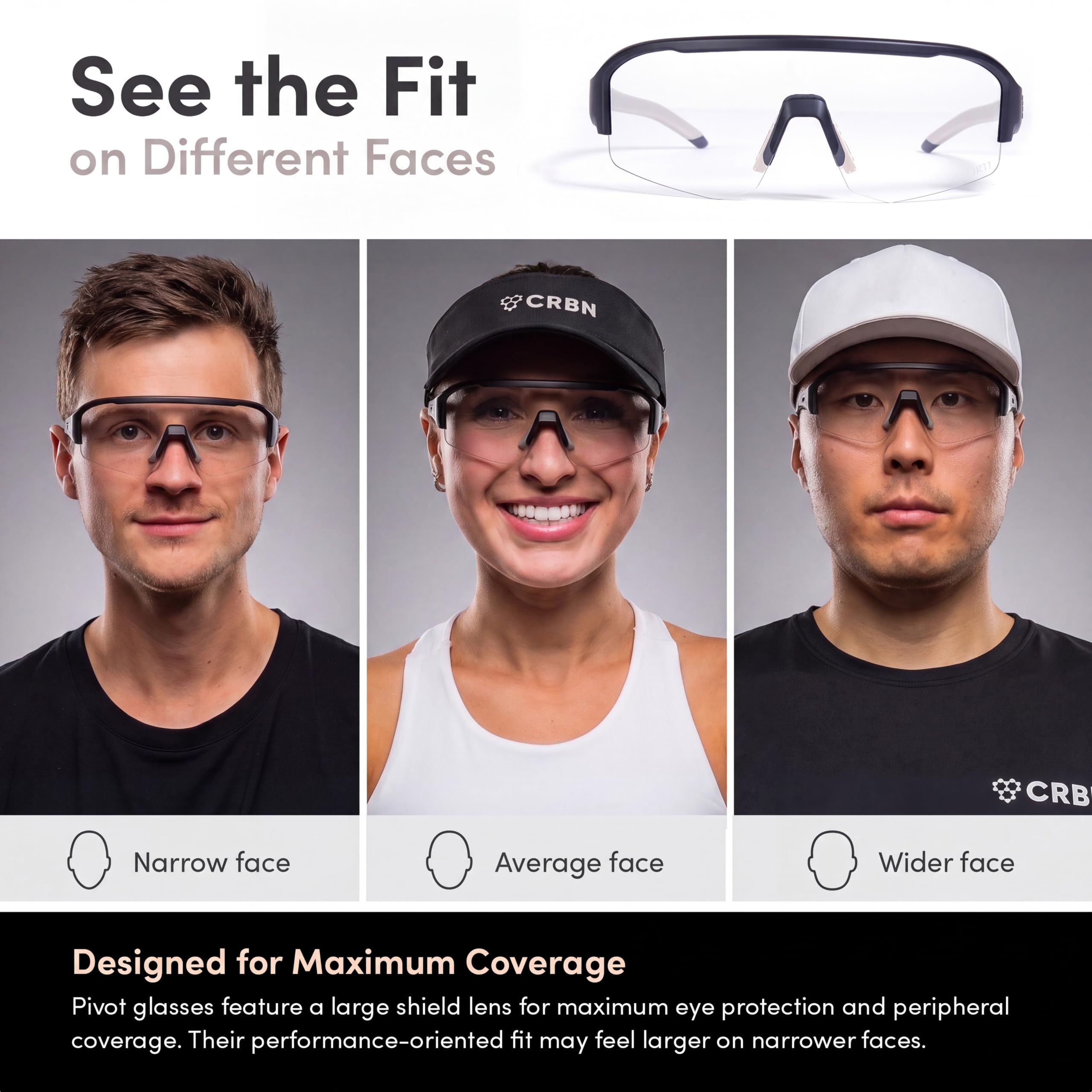 CRBN Pivot Pickleball-Brille für Damen und Herren – Pickleball-Augenschutz