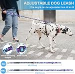 Heavy Duty Dog Leash for Medium Large Dogs, Reflective Tactical Dog Leash 4FT 6FT Strong Shock Absorbing Adjustable Nylon Military K9 Working Lead 2 Handles,Car Seat Belt Buckle,Purple Camo