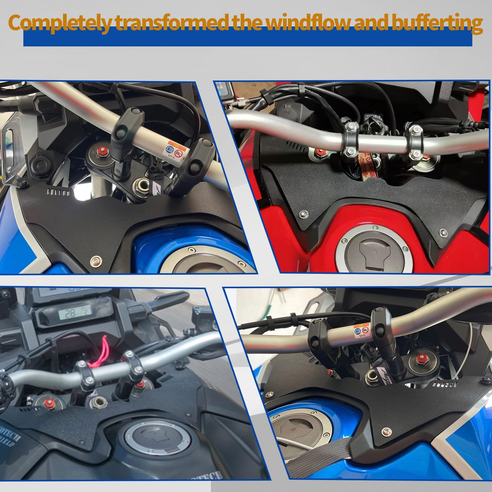 Deflector de corriente ascendente para horquilla de motocicleta, para carenado de cabina a prueba de golpes Africa Twin CRF1100L 2020-2023 Deflectores de viento