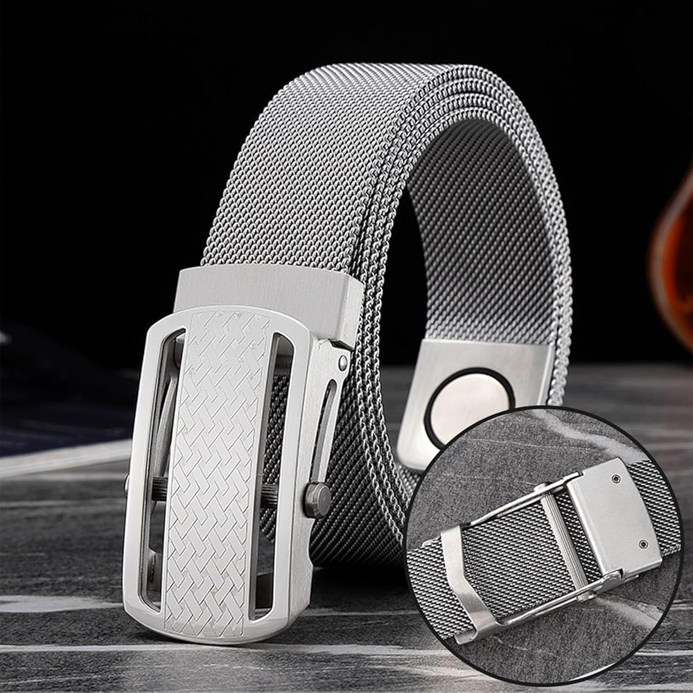 Amazon | [JIARY] メンズベルト金属編組、ステンレス 磁気カジュアル