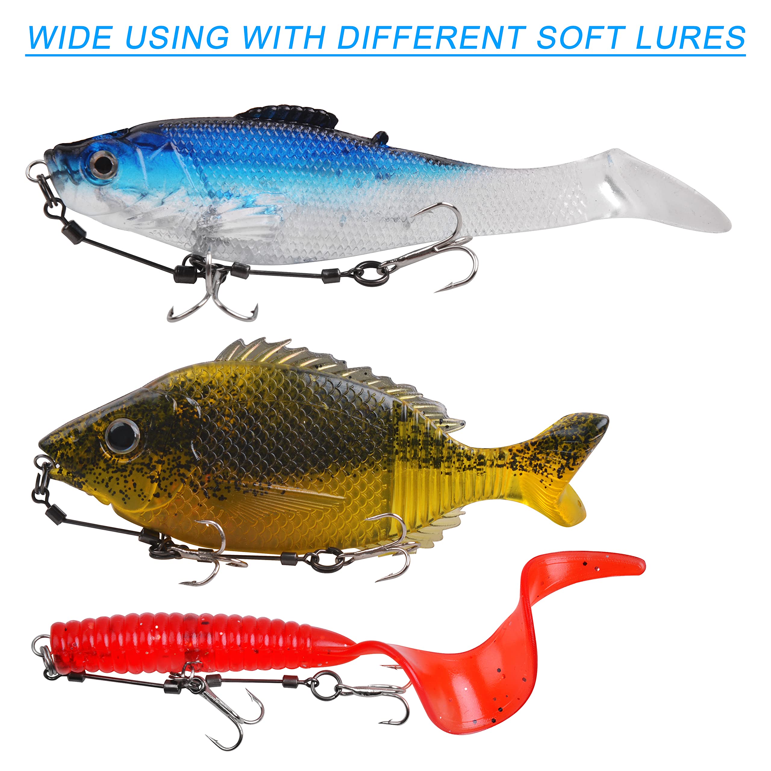 Lot De 2 Hameçons Stinger – Système à Visser Pour Appâts Souples 6-12 Cm, Taille M, Têtes Plombées
