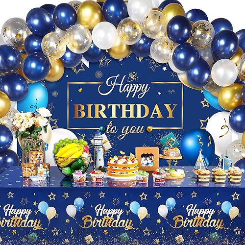 Decoraciones para fiestas de cumpleaños, kit de globos de confeti, mantel de fondo de fotografía de feliz cumpleaños para niños, niñas, hombres,
