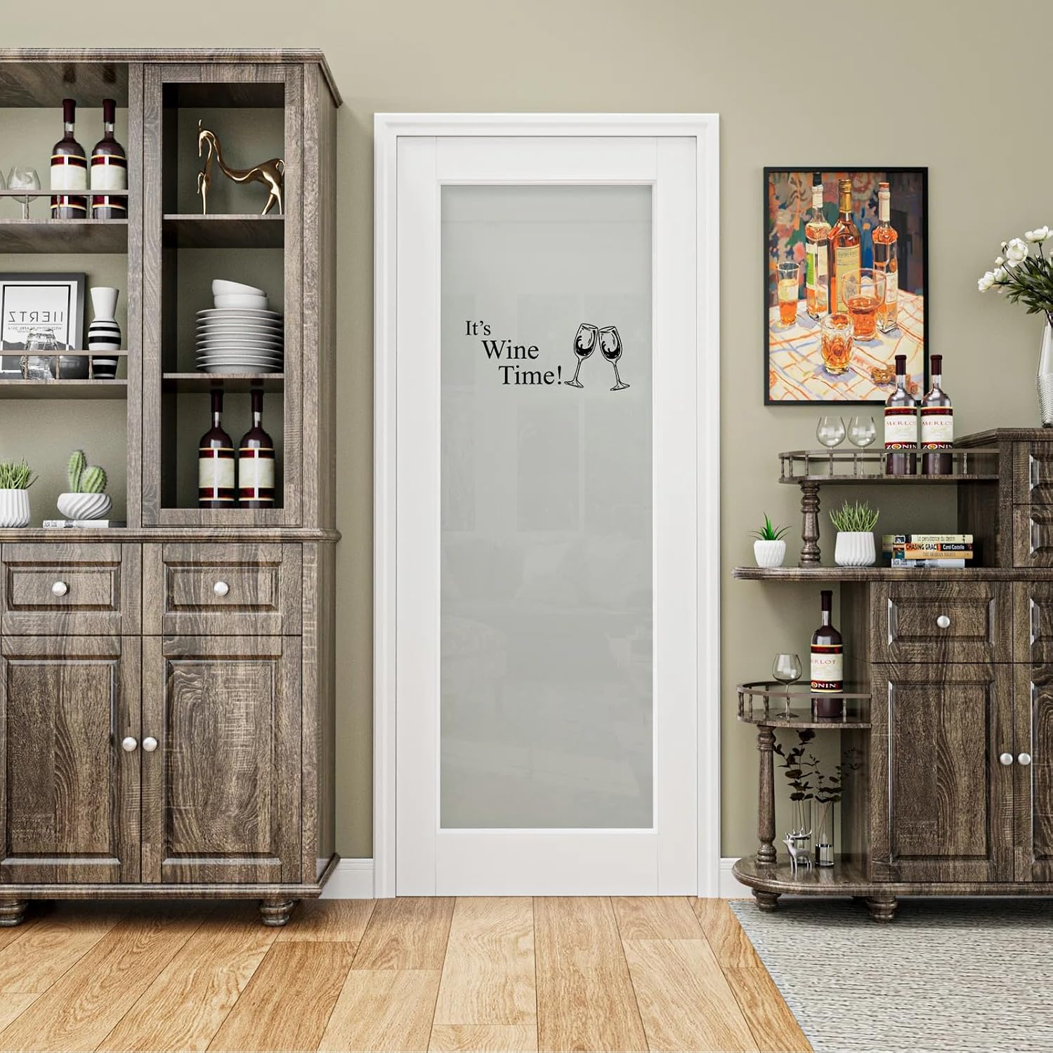 White Primed Solid Manufactured Woodbasement Standard Door for French Doors,26"x 80",Wine015