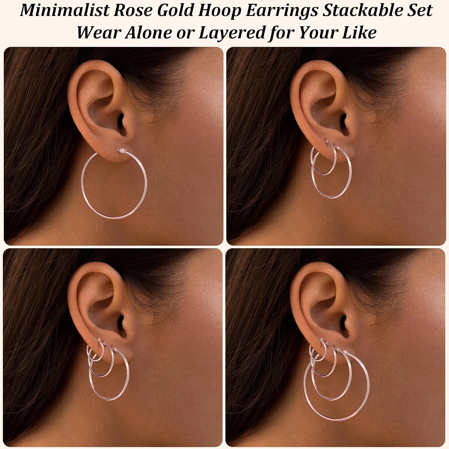 Gold Hoop Earrings Set for Women,14k Gold Plated Gold Hoops with Sterling Silver Post Hypoallergenic Thin Hoop Gold Earrings for Girls Trendy Jewelry Gifts - Image 7