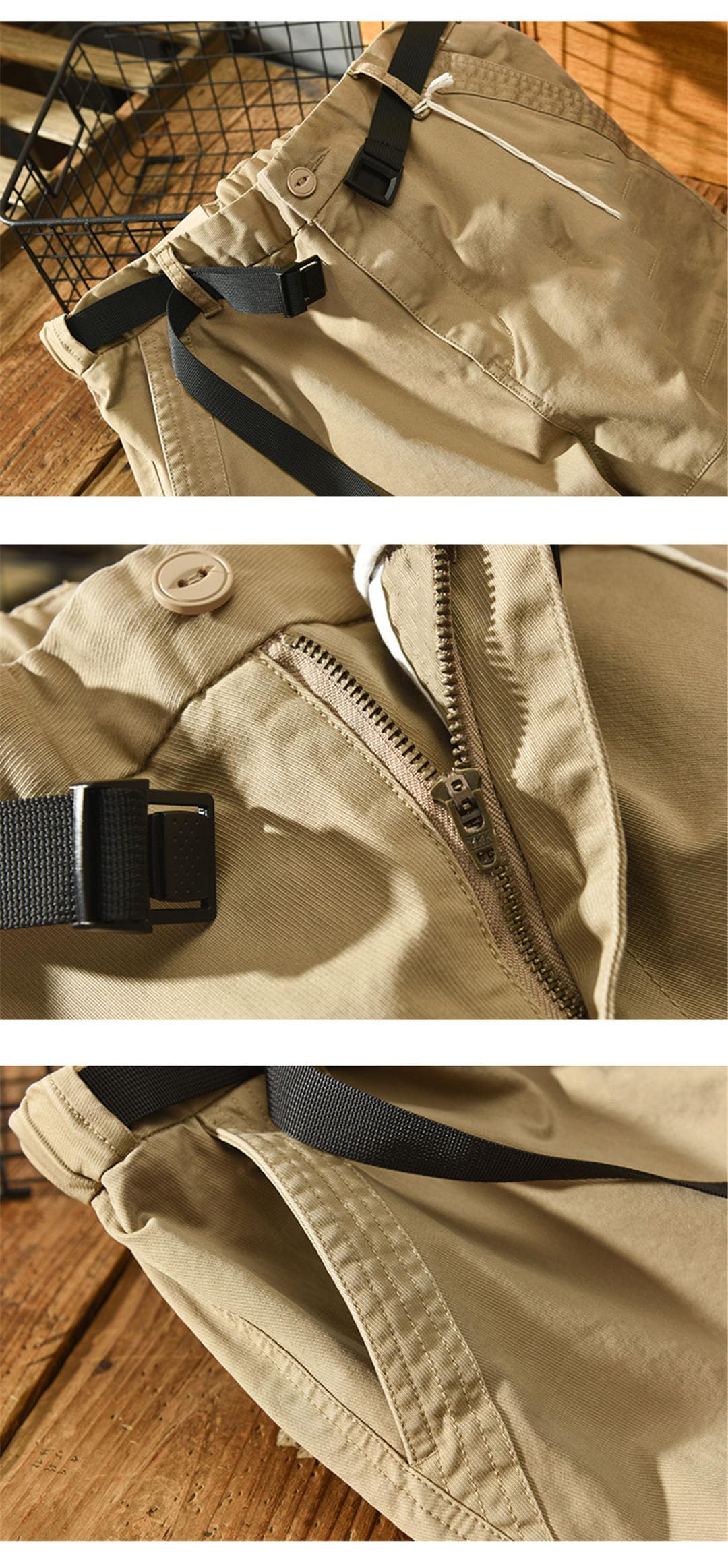 Vogrtcc Pantaloni da Lavoro da Tasca per Pantaloni Casual Larghi in Cotone da Uomo