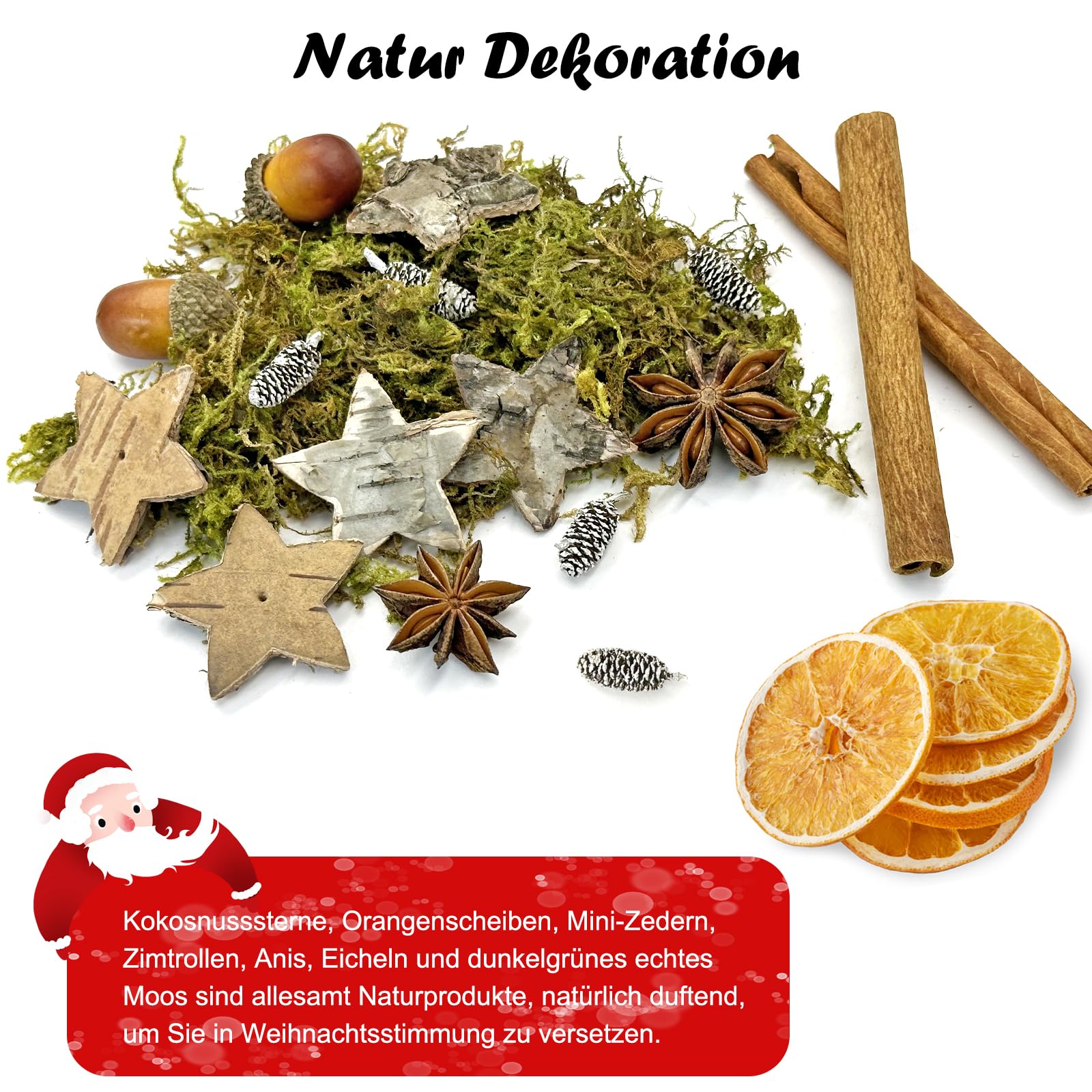 50 Stück Weihnachtsdeko Set - 25 Orangenscheiben & 25 Zimtstangen Für Adventskränze Und Gestecke