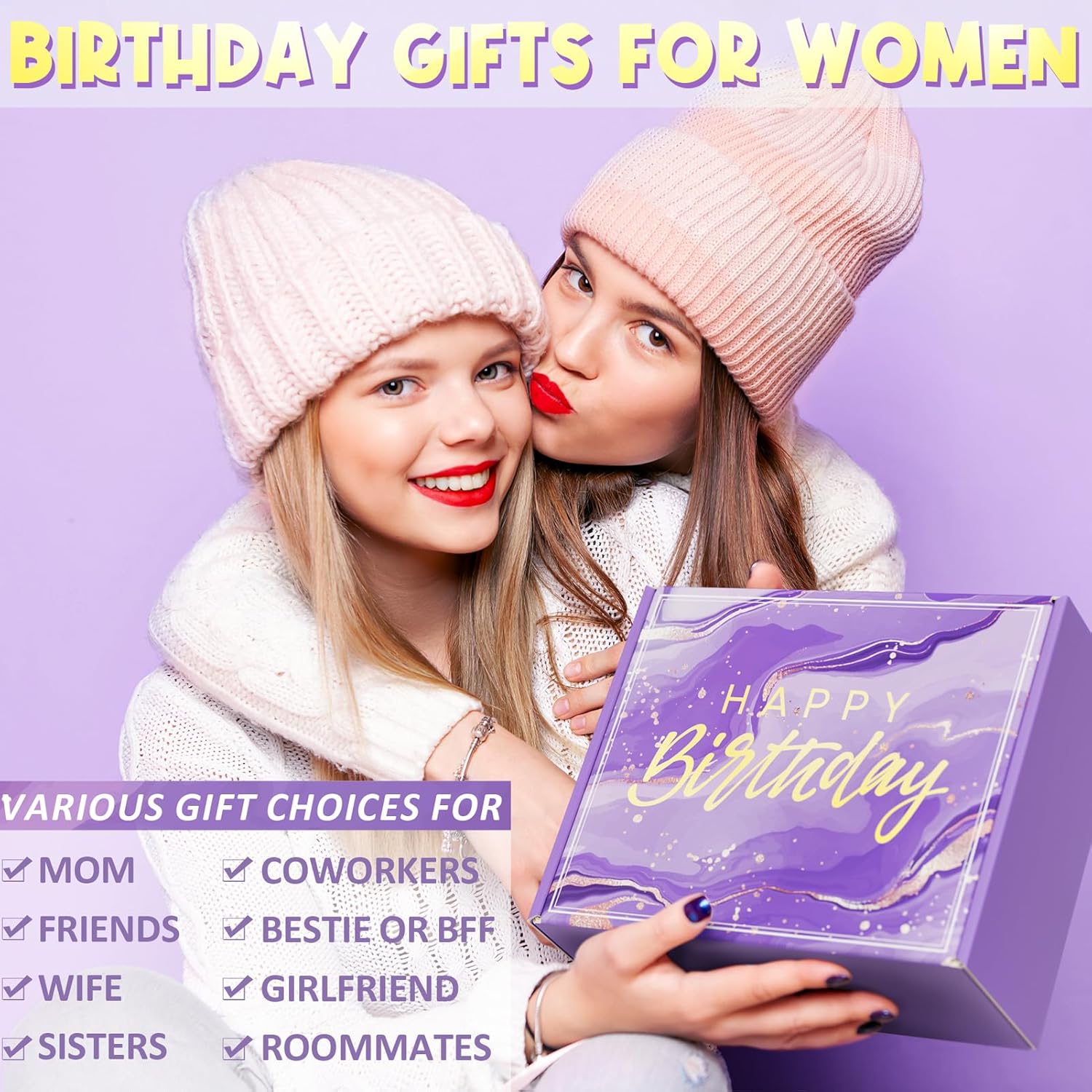 Birthday Gifts for Women Friendship, Lavender Relaxing Spa Gifts Basket Set for Women, Self Care Gifts Unique Happy Birthday Gifts Idea for Mom Her Best Friends Sister Wife Girlfriend Coworker Teacher - Image 2